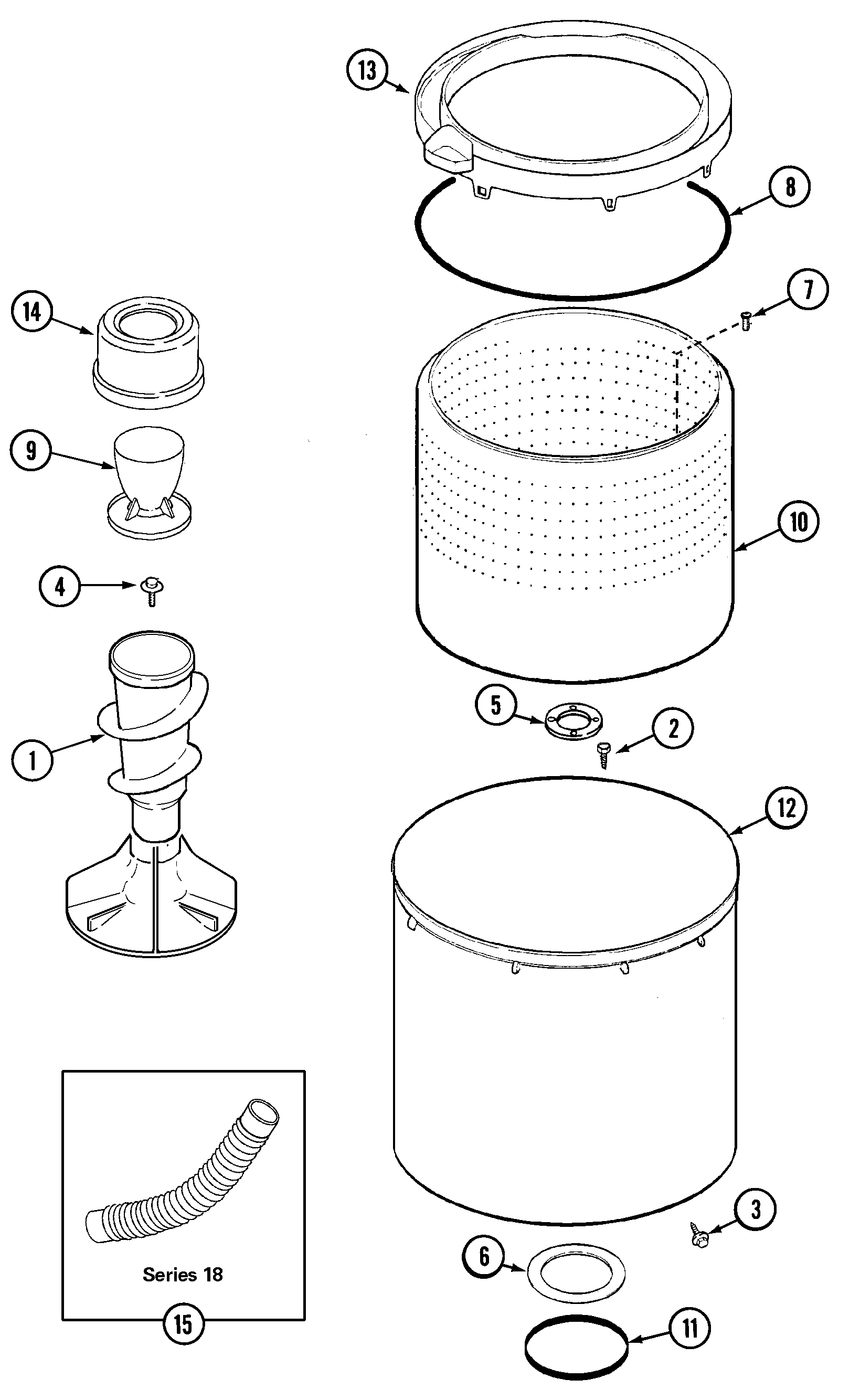 Maytag MAV5057AWW tub diagram