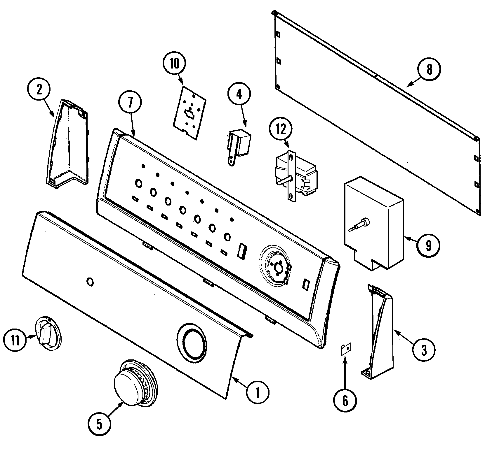 Crosley CDE6000W control panel diagram