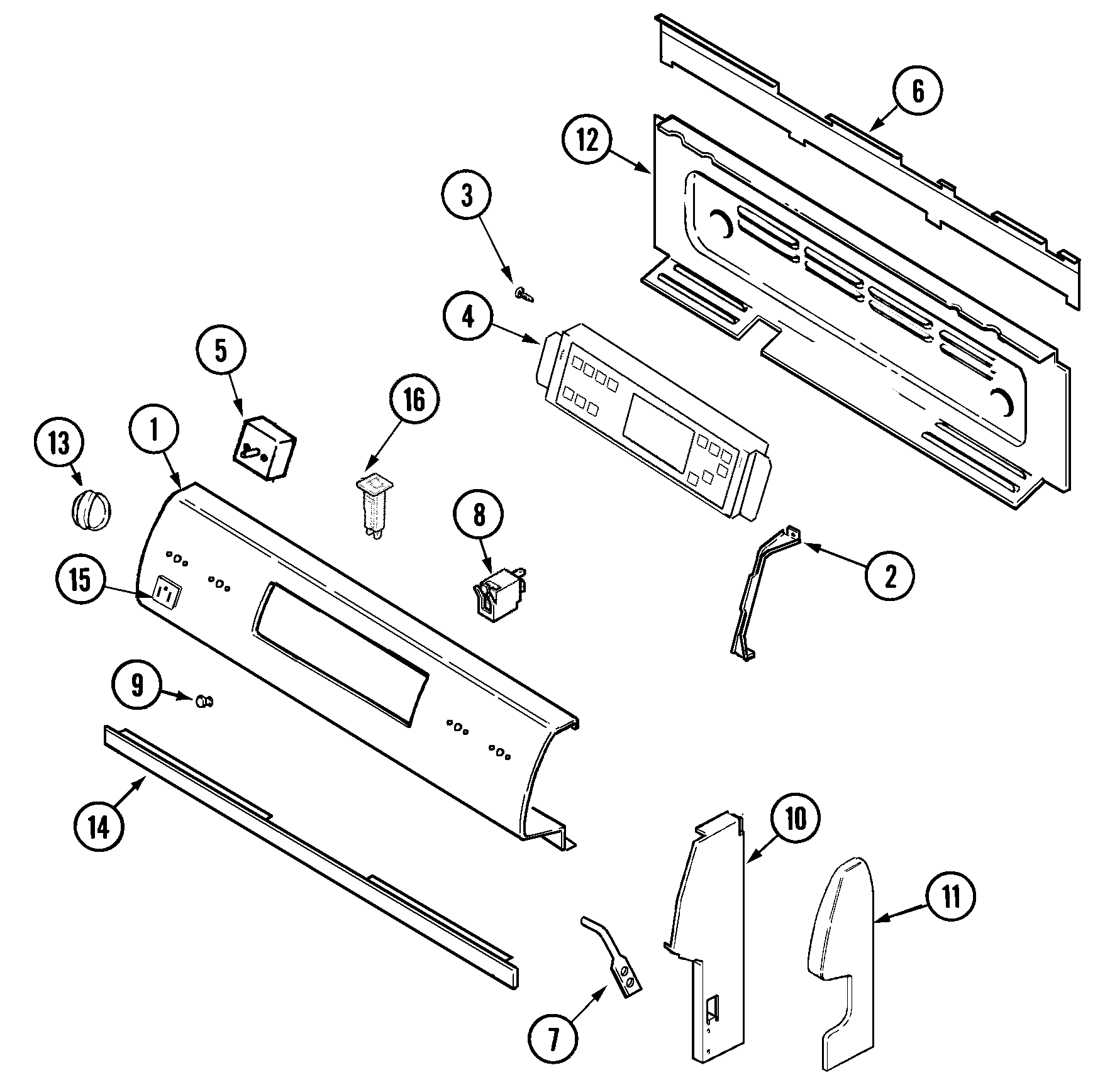 Maytag MER6550BCQ control panel diagram