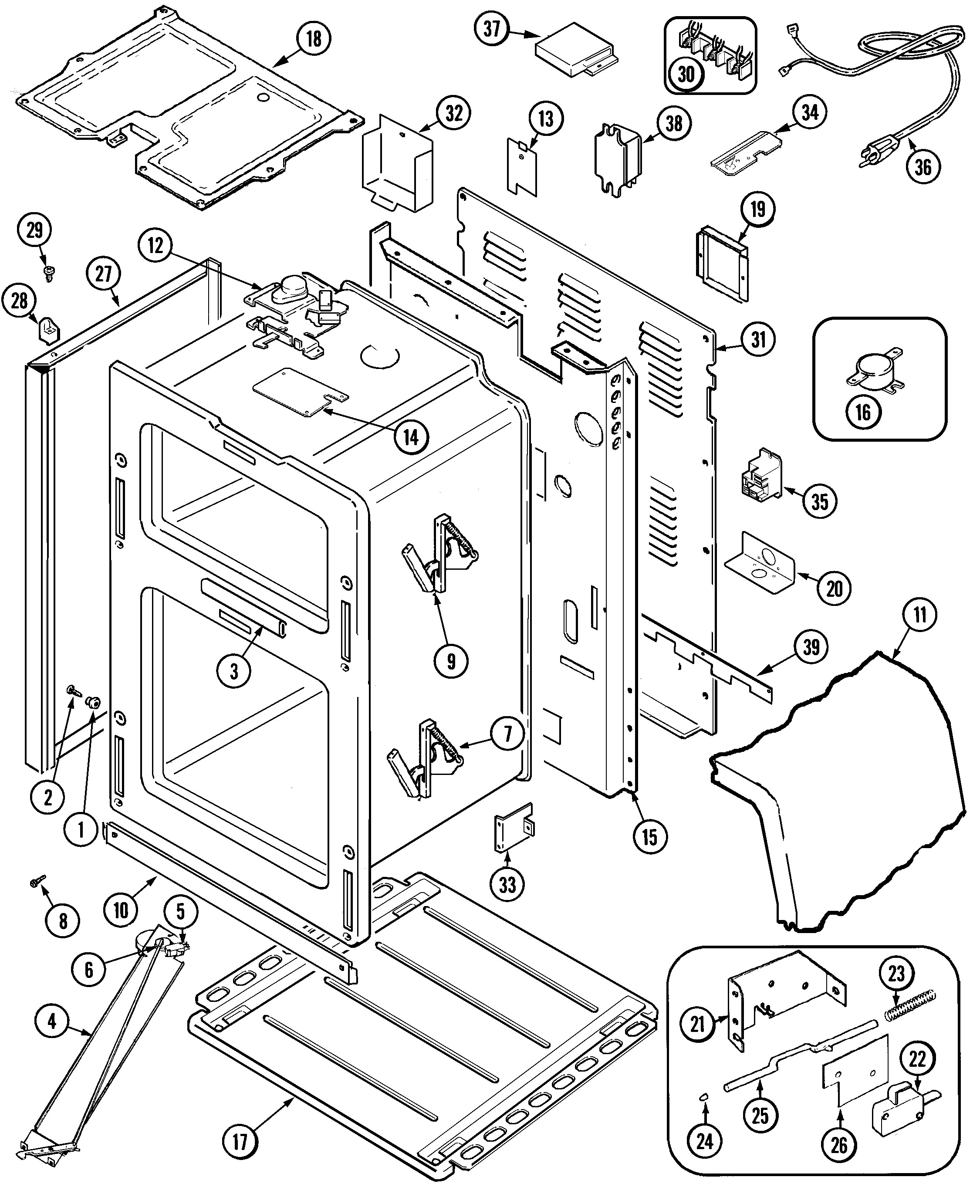 Maytag MER6550BCQ body diagram