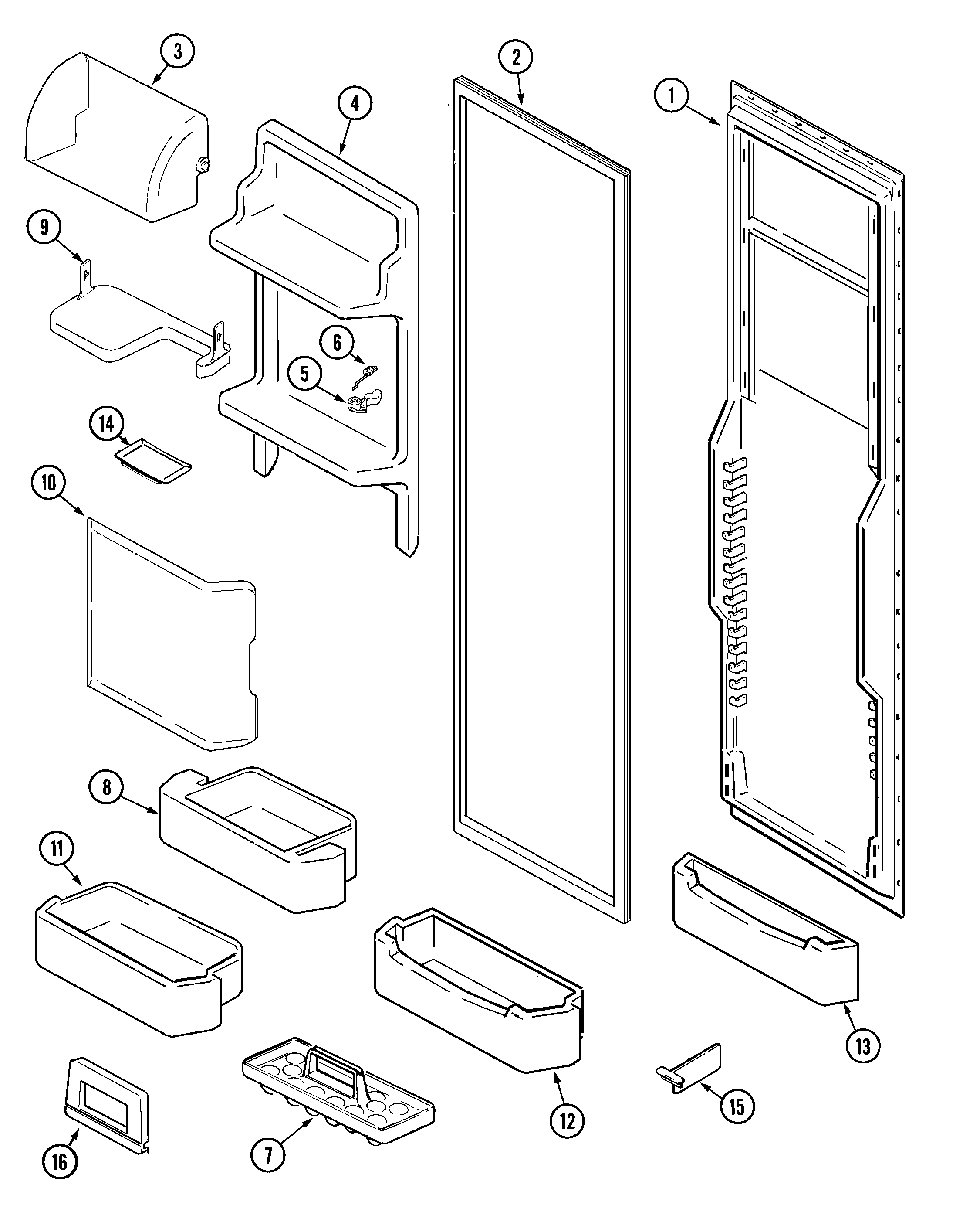 Jenn-Air JCD2289AES fresh food inner door diagram