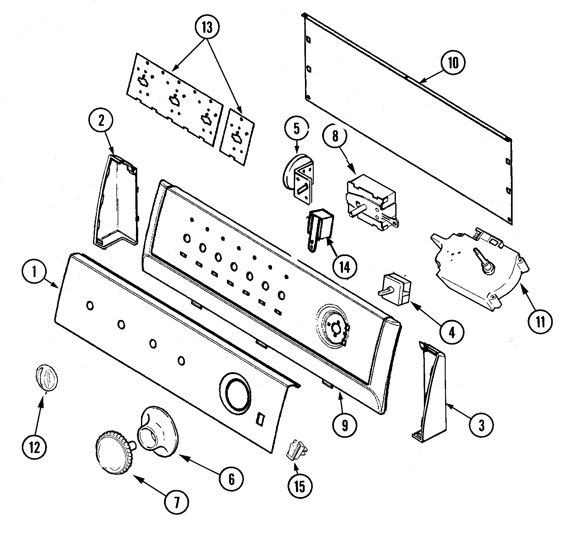 Maytag PAV5057AWW control panel diagram