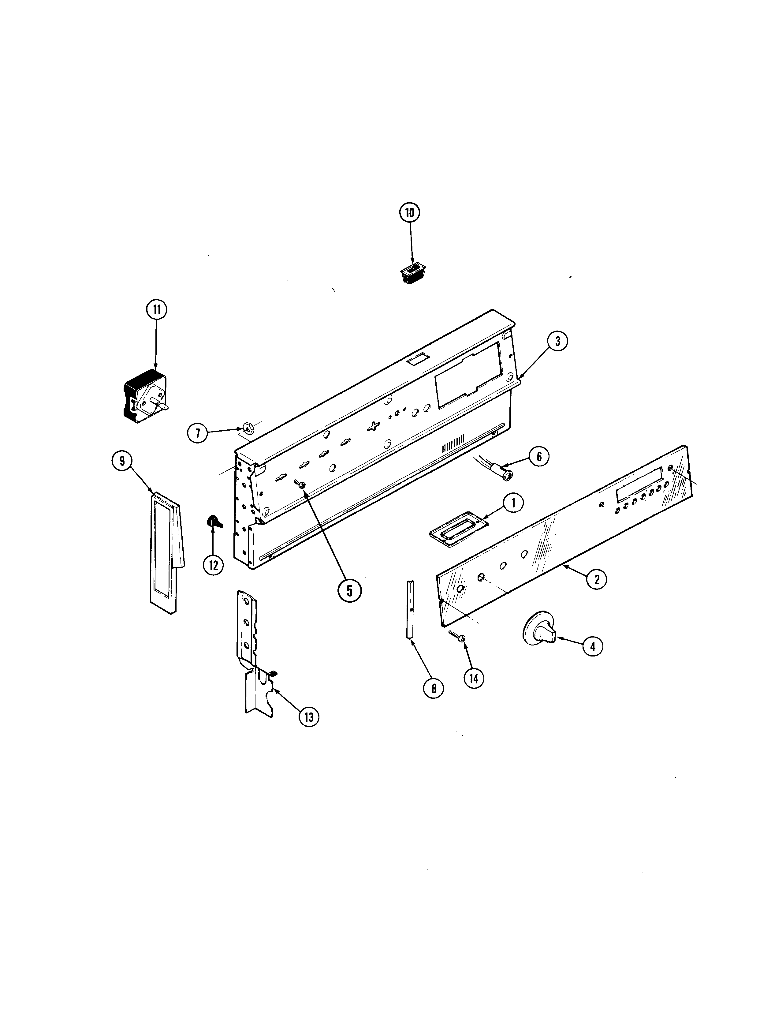 Admiral 667AK-TSVW control panel diagram