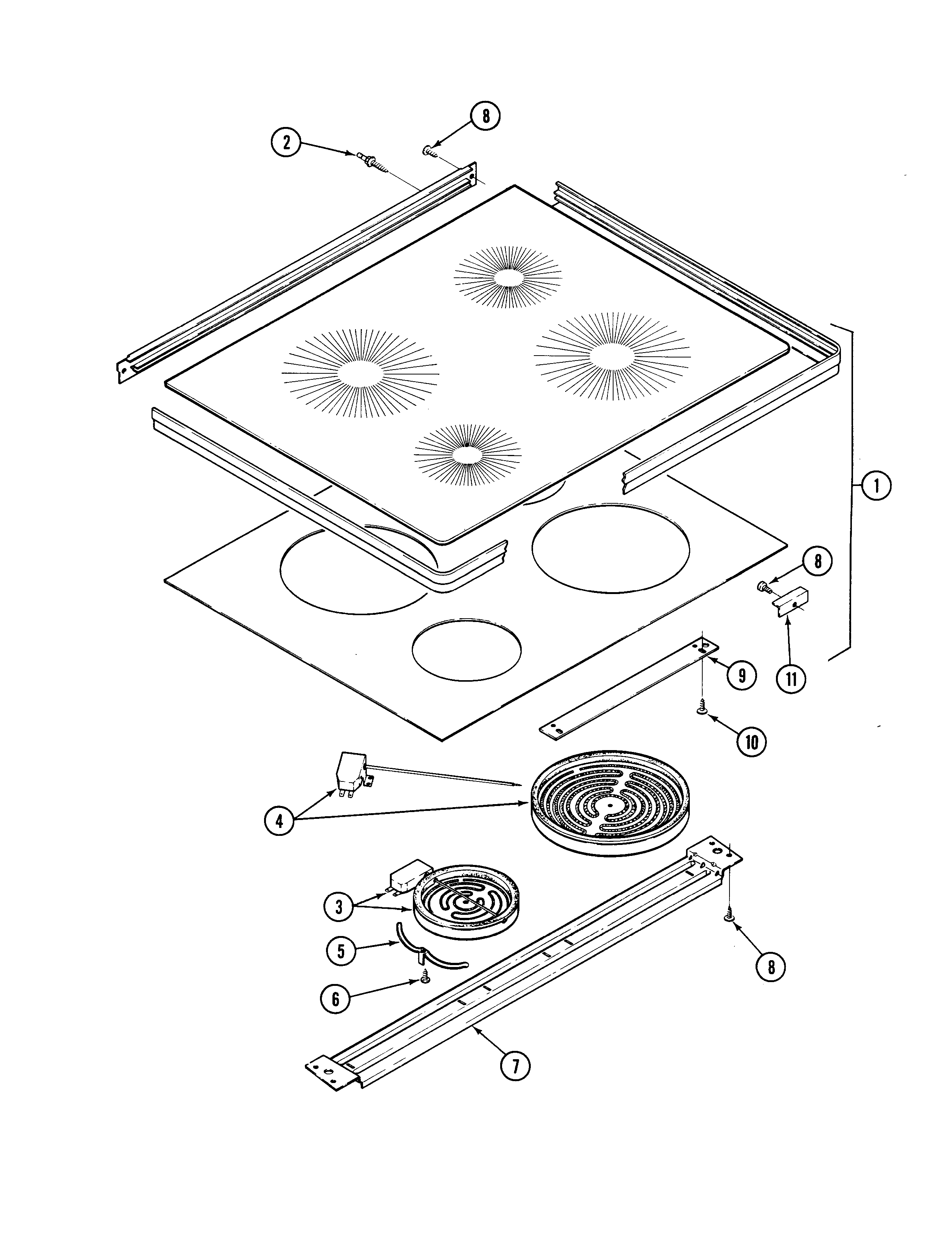 Admiral 667AK-TSVW top assembly diagram