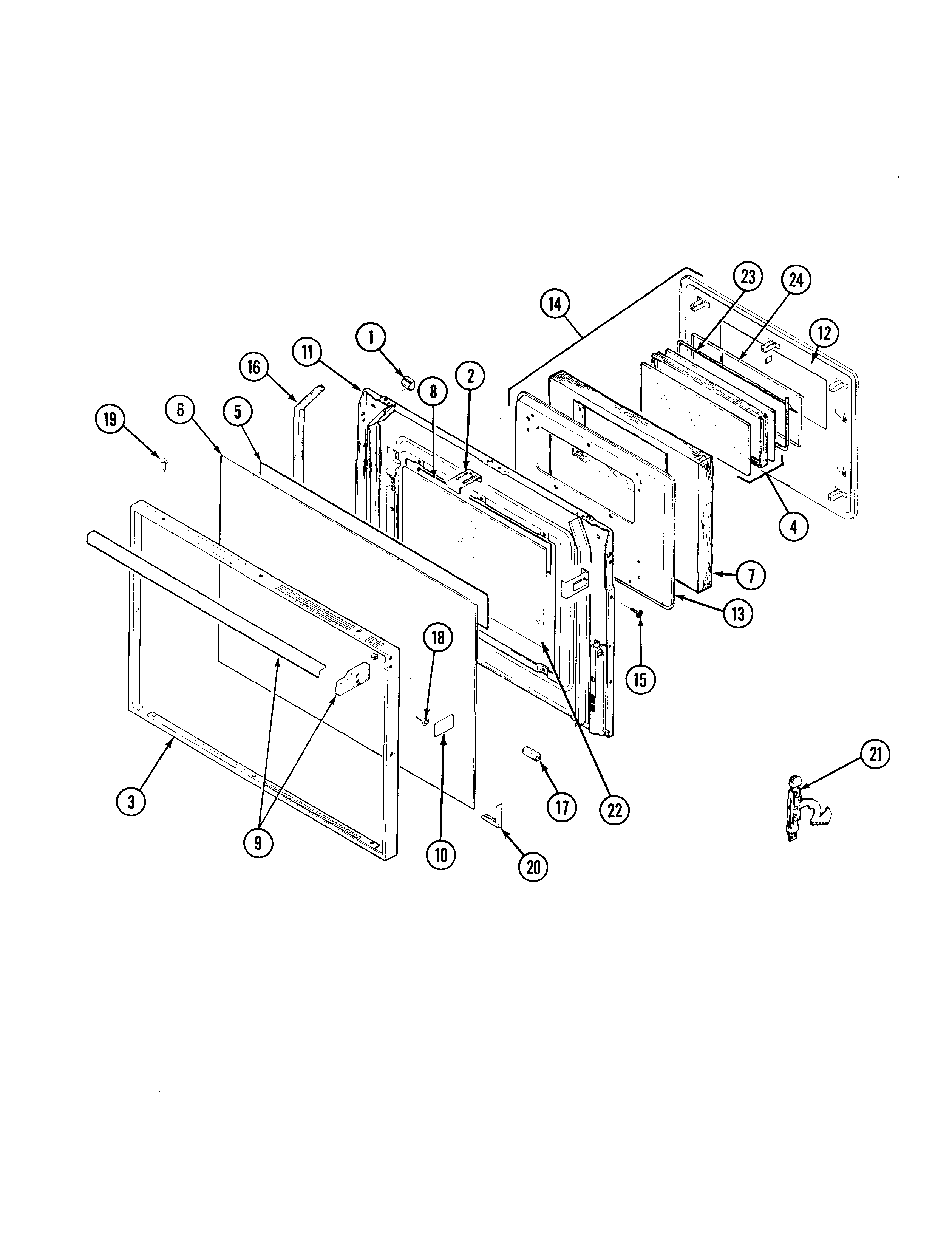 Admiral 667AK-TSVW door diagram