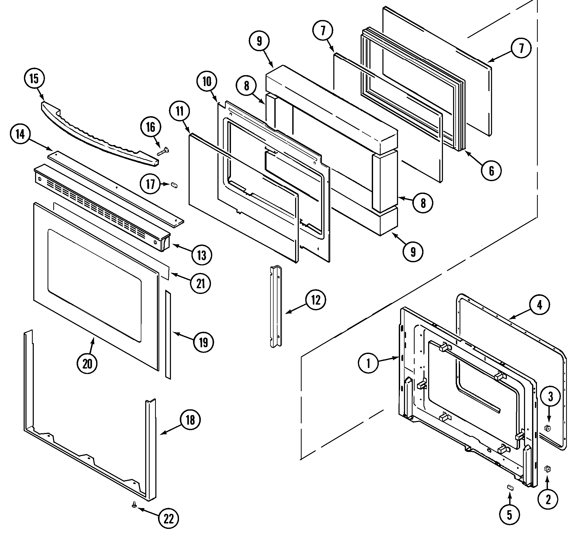 Maytag MEP5770AAB door diagram