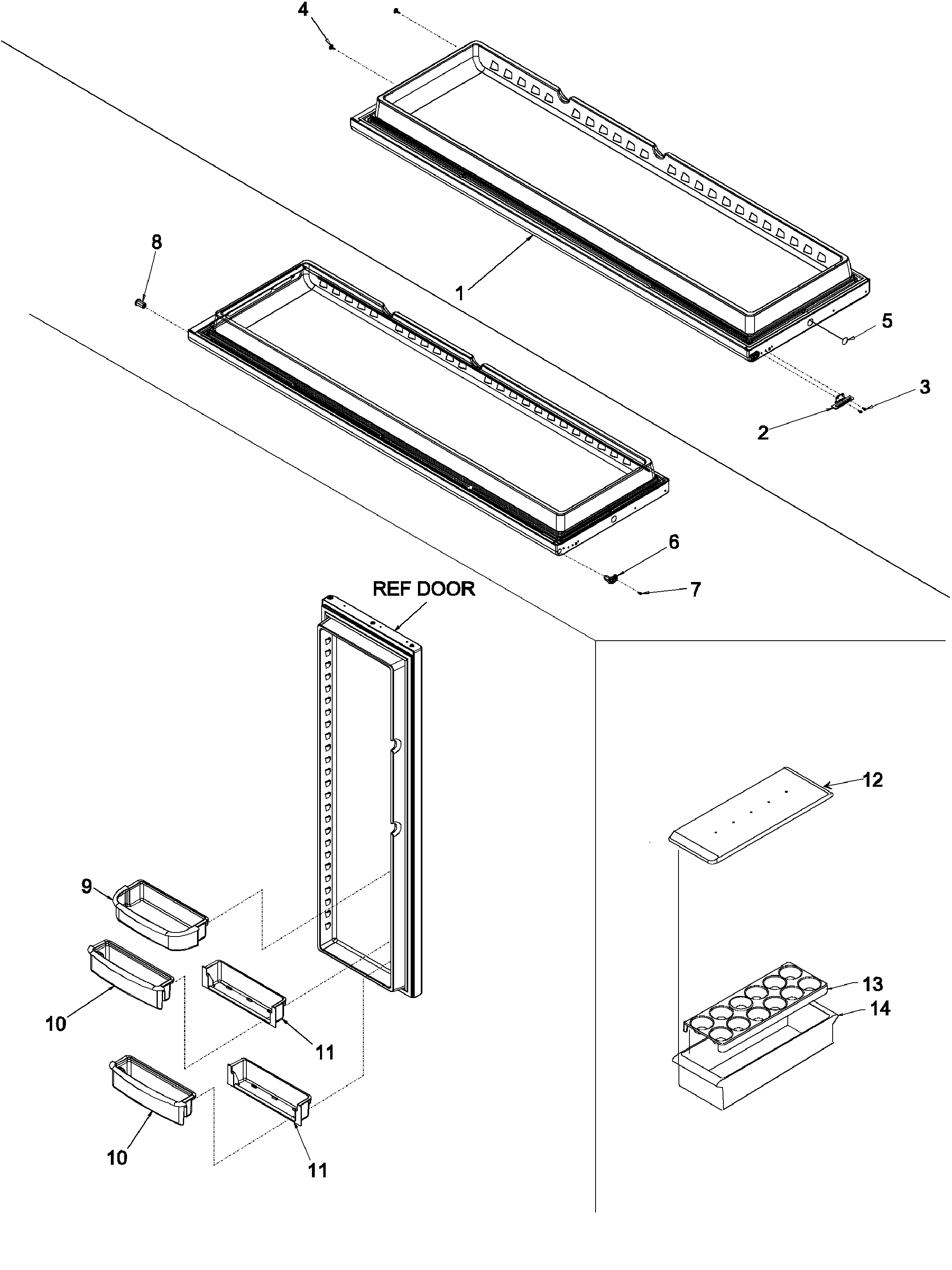 Kenmore 59650004100 refrigerator door diagram