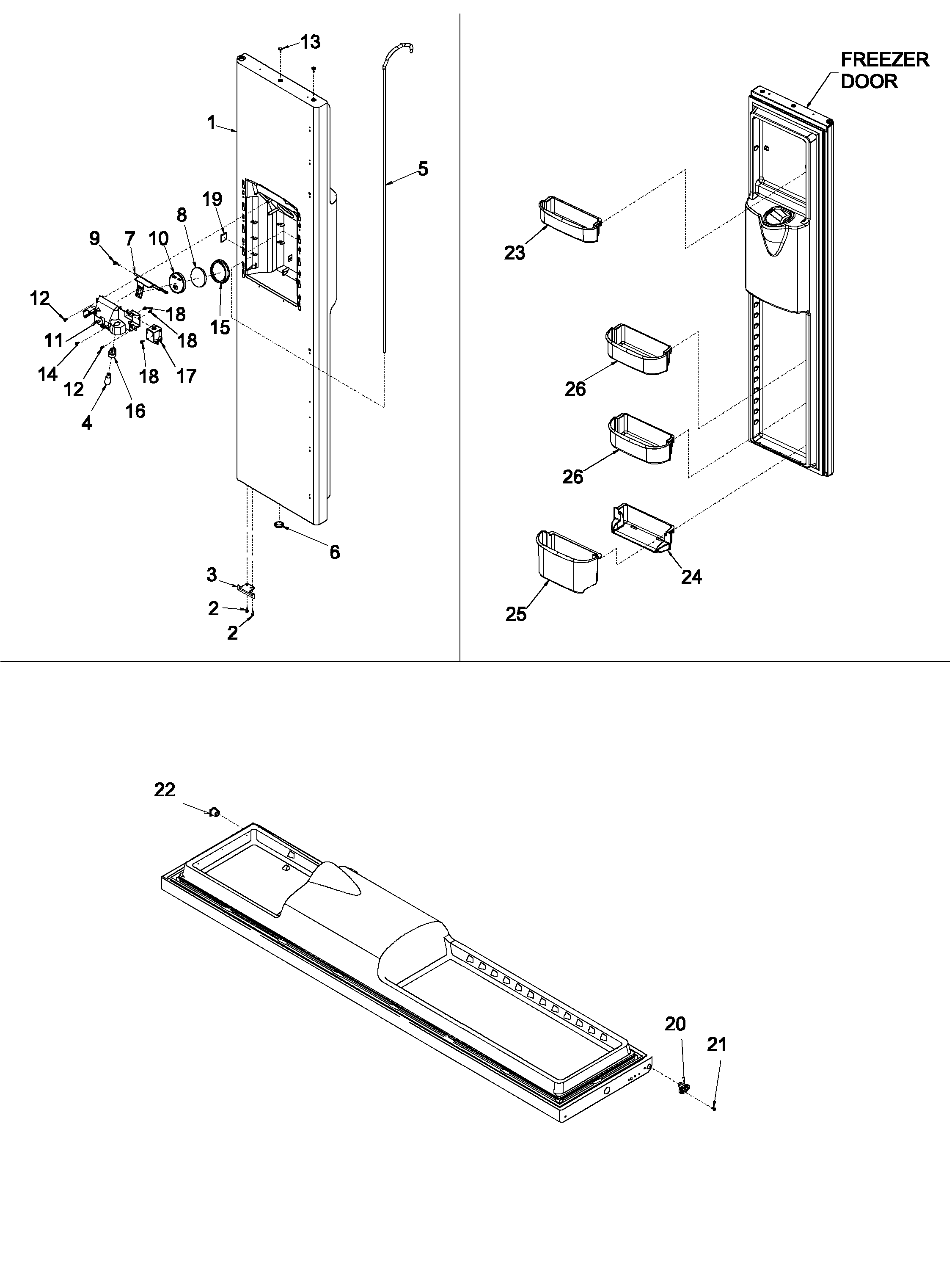 Kenmore 59650004100 freezer door diagram