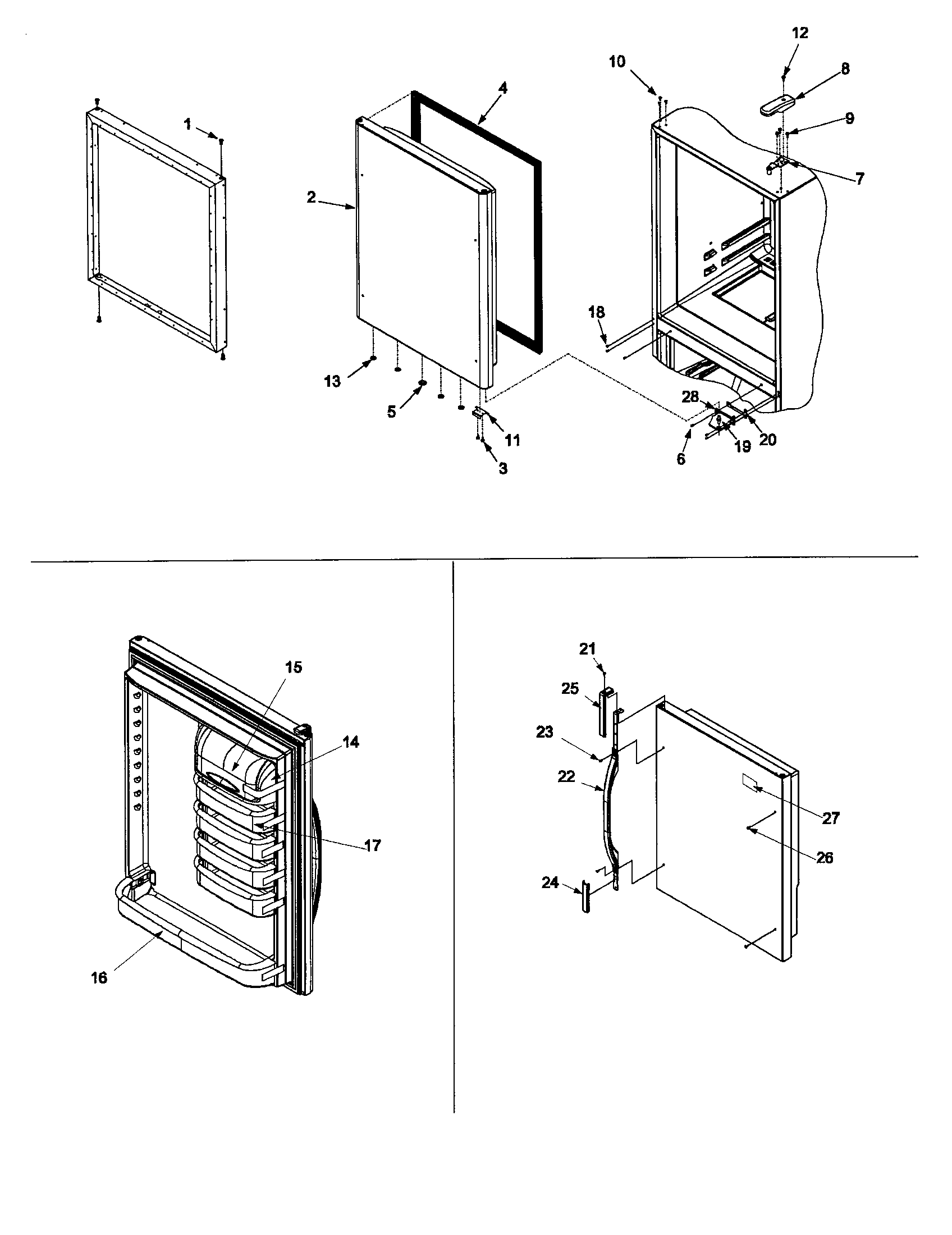 Crosley CB22G6Q-PCB22G600C0 refrigerator door diagram