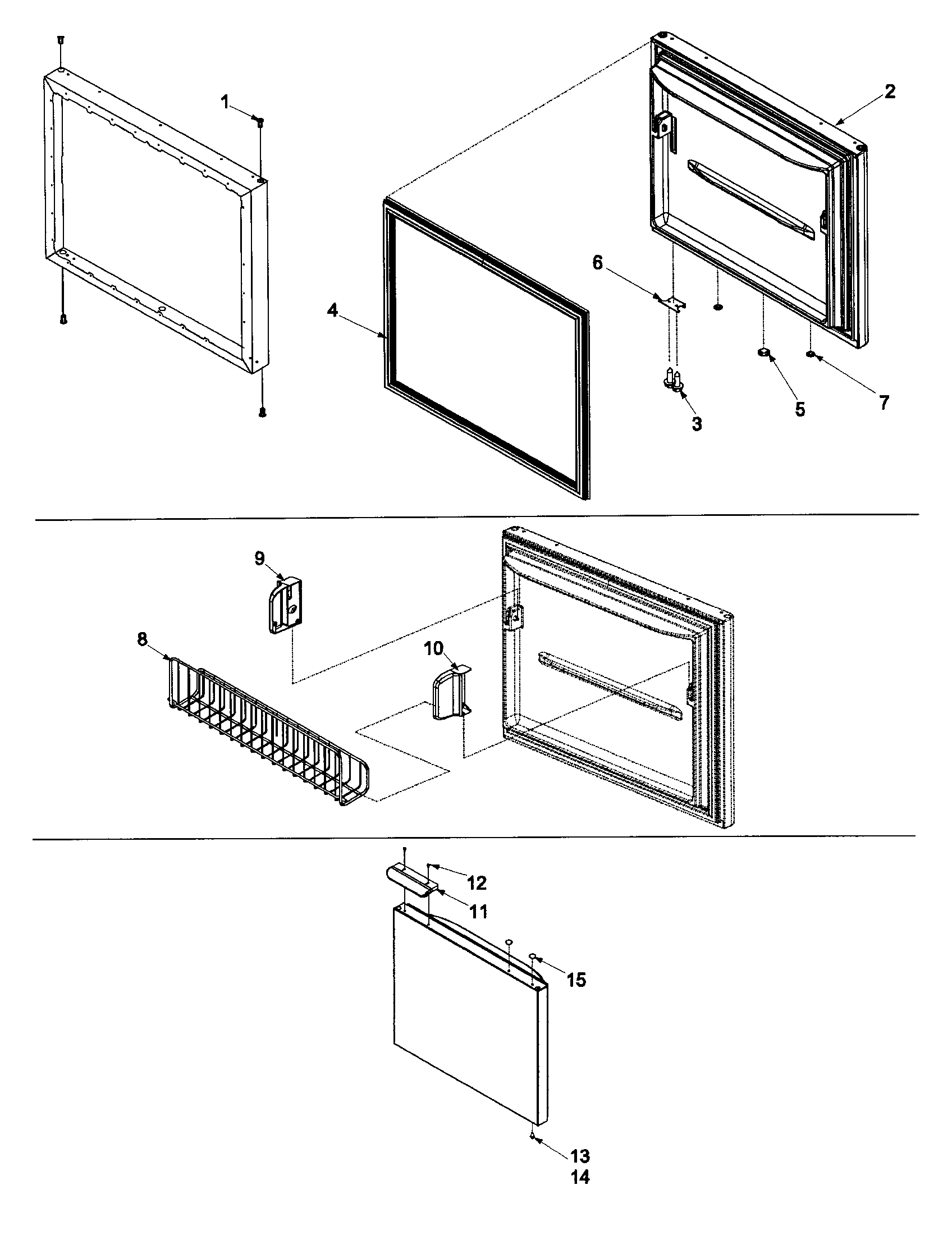 Crosley CB22G6Q-PCB22G600C0 freezer door diagram