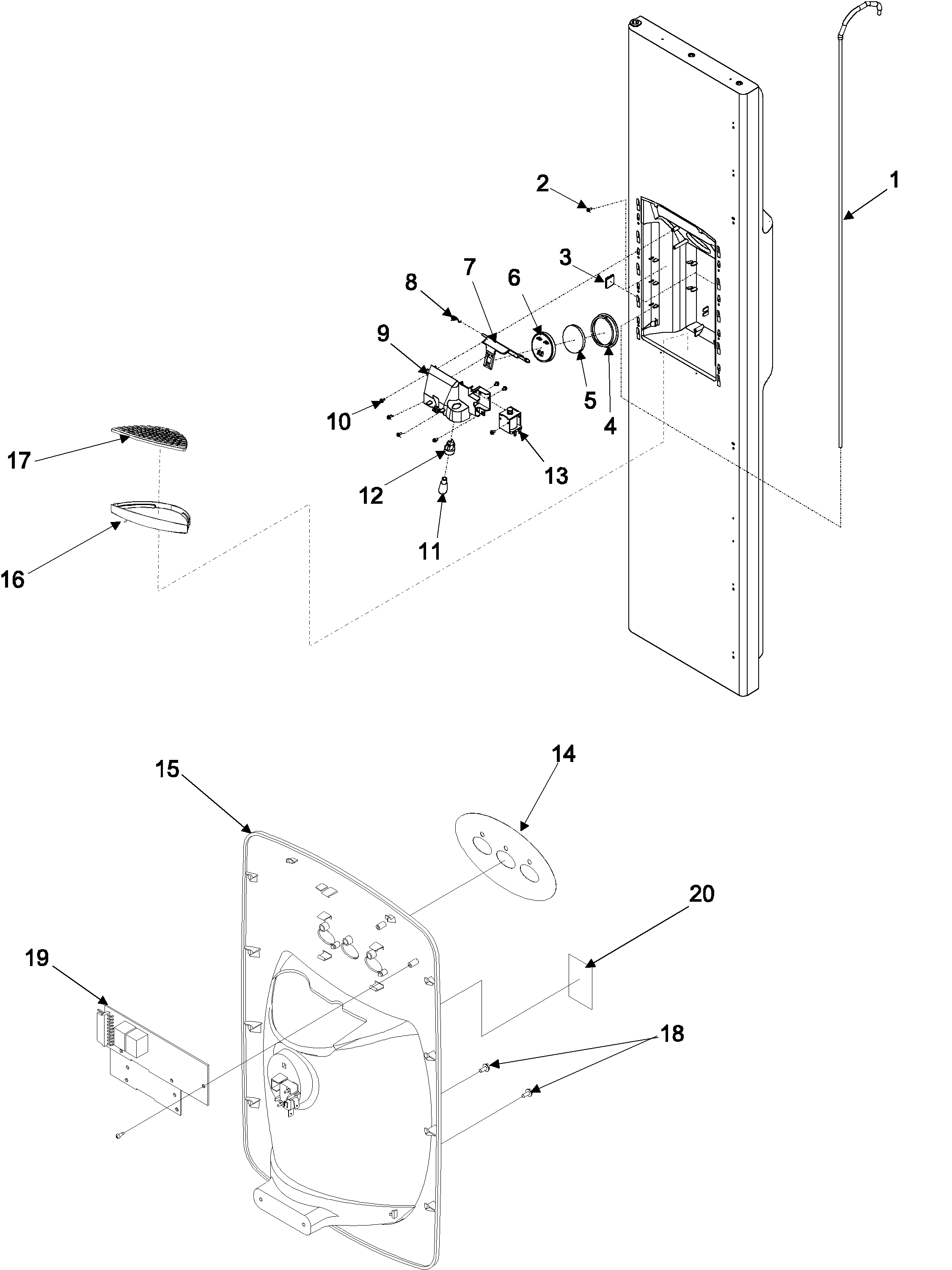 Amana DRS2660BW-PDRS2660BW0 fz door and facade diagram