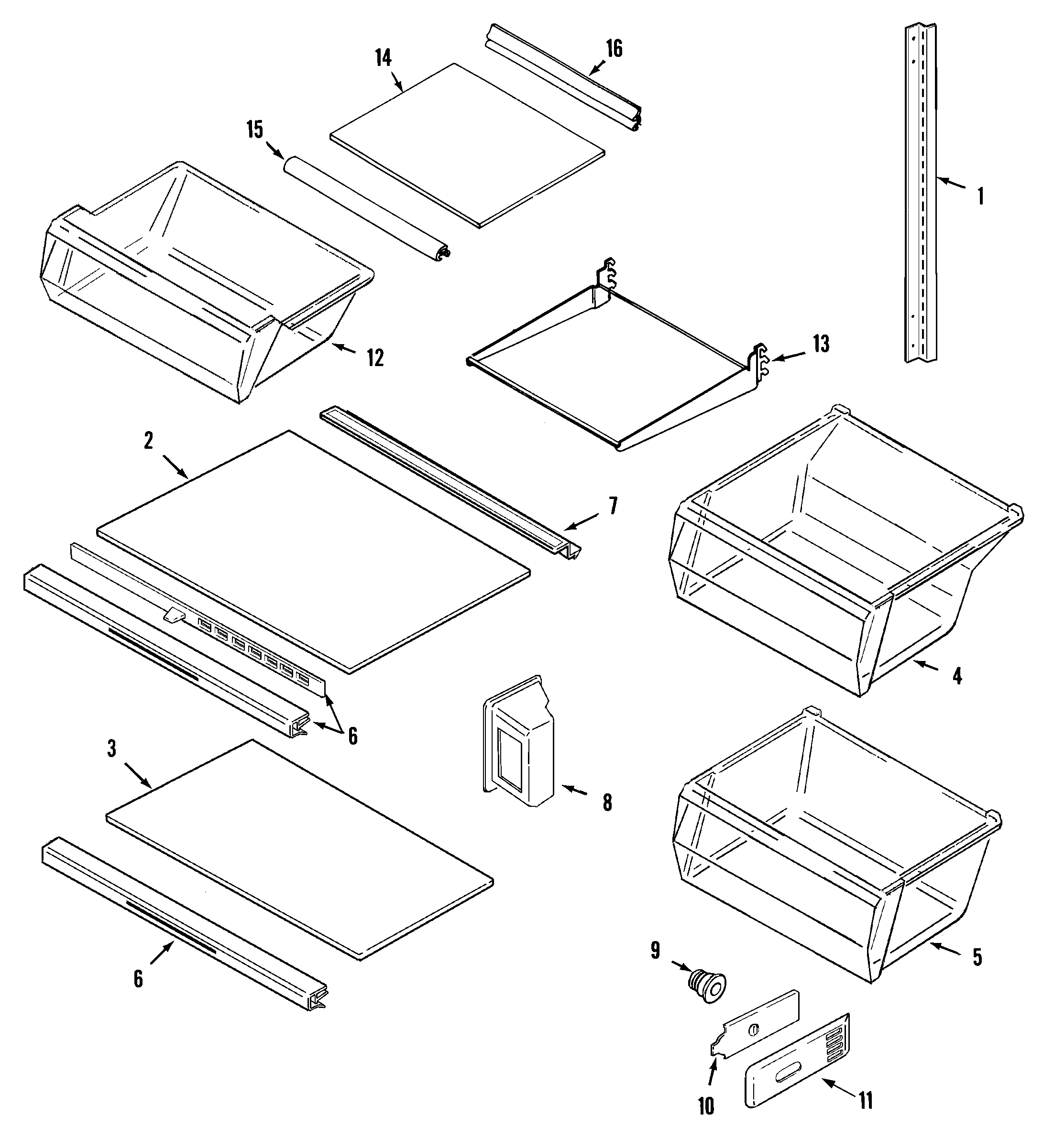 Maytag GS2126PADW shelves & accessories diagram