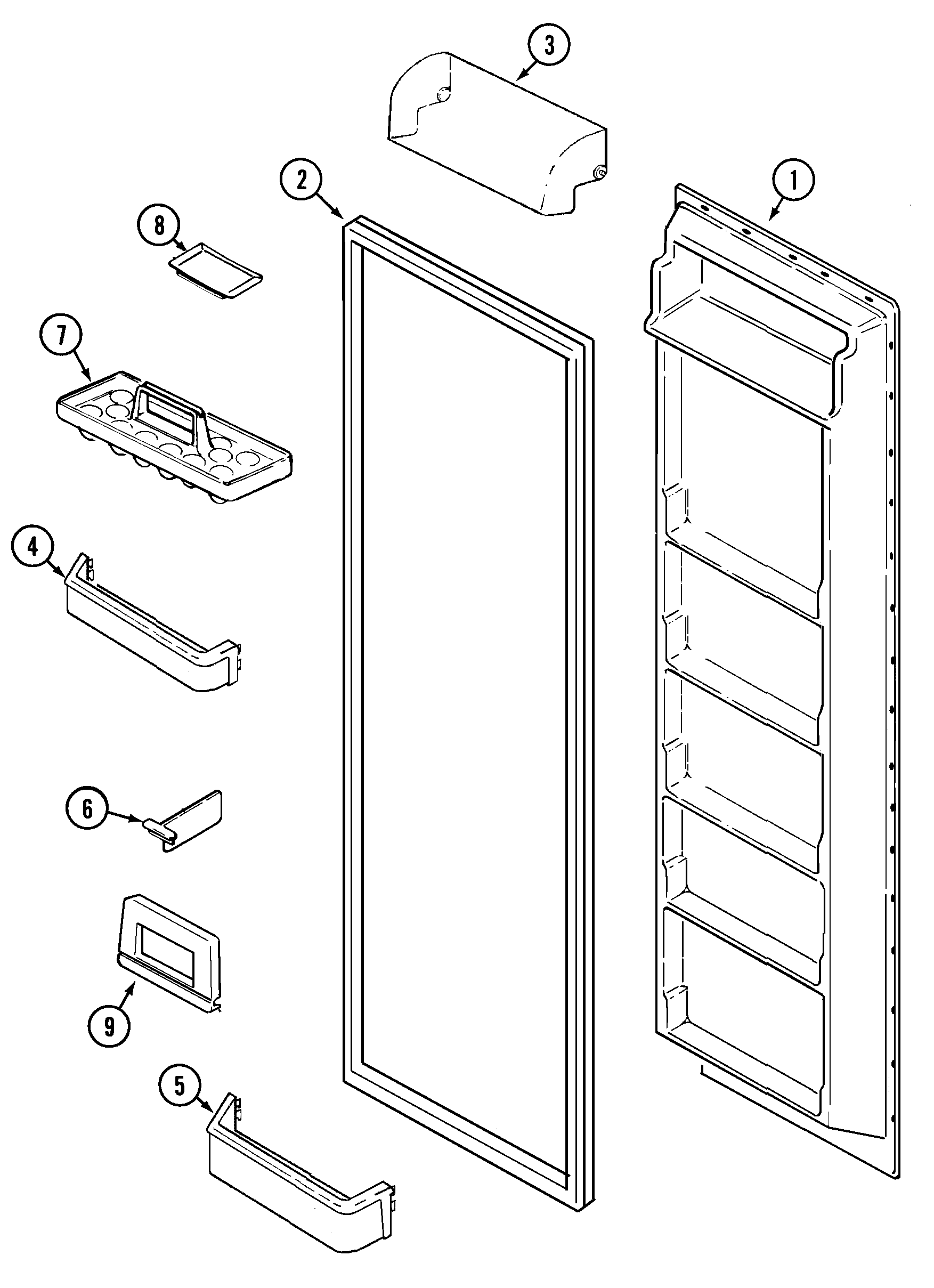 Maytag GS2126PADW fresh food inner door diagram
