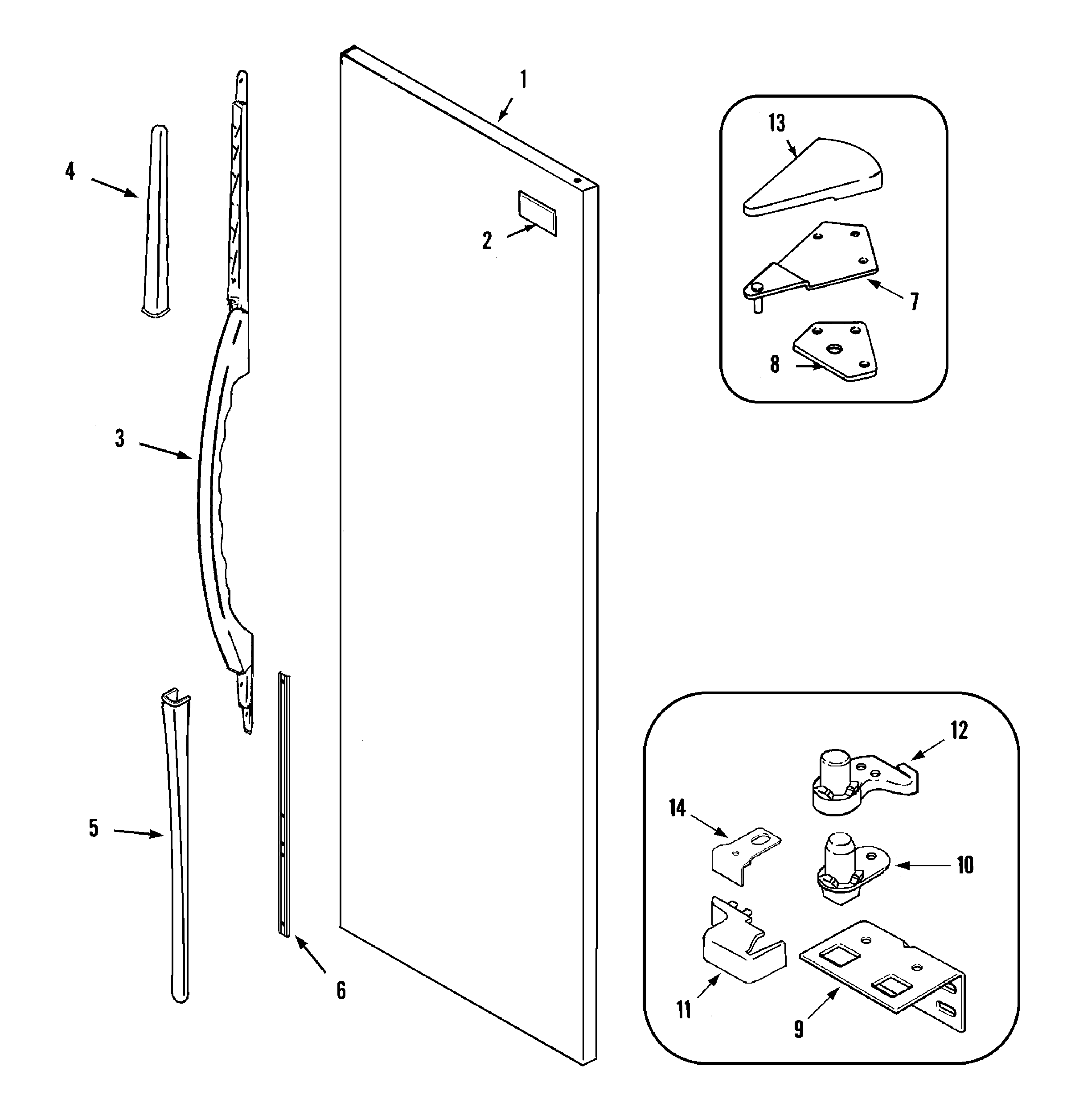 Maytag GS2126PADB fresh food outer door (gs2126padb rev15) diagram
