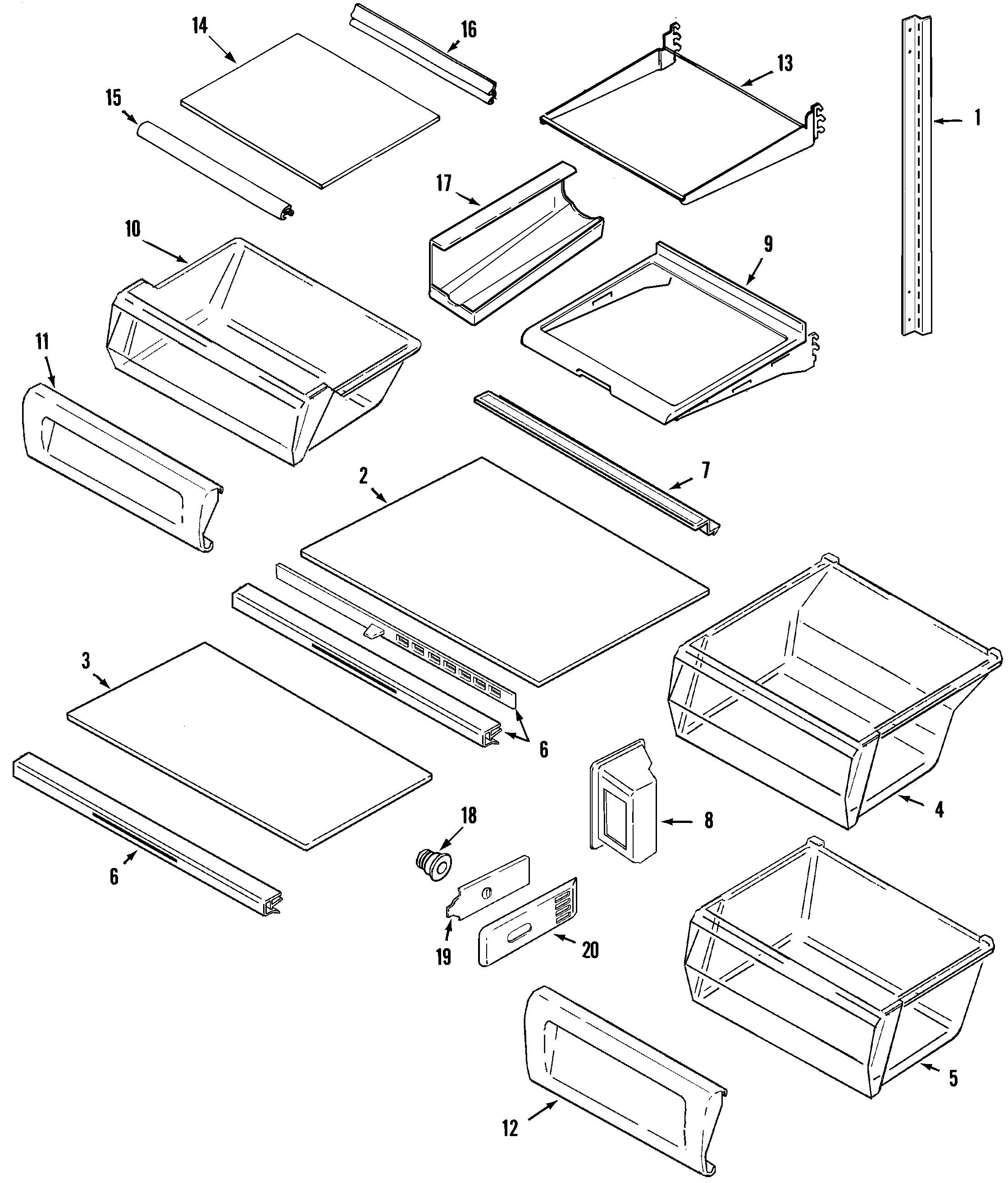 Maytag GS2726CIDW shelves & accessories diagram