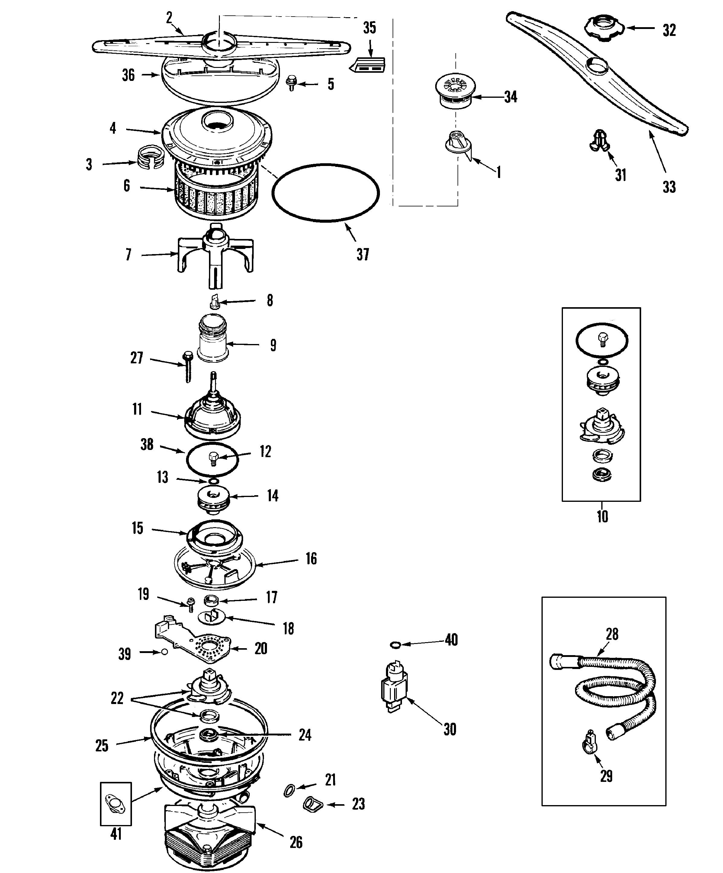 Jenn-Air JDB8910AWS pump & motor diagram