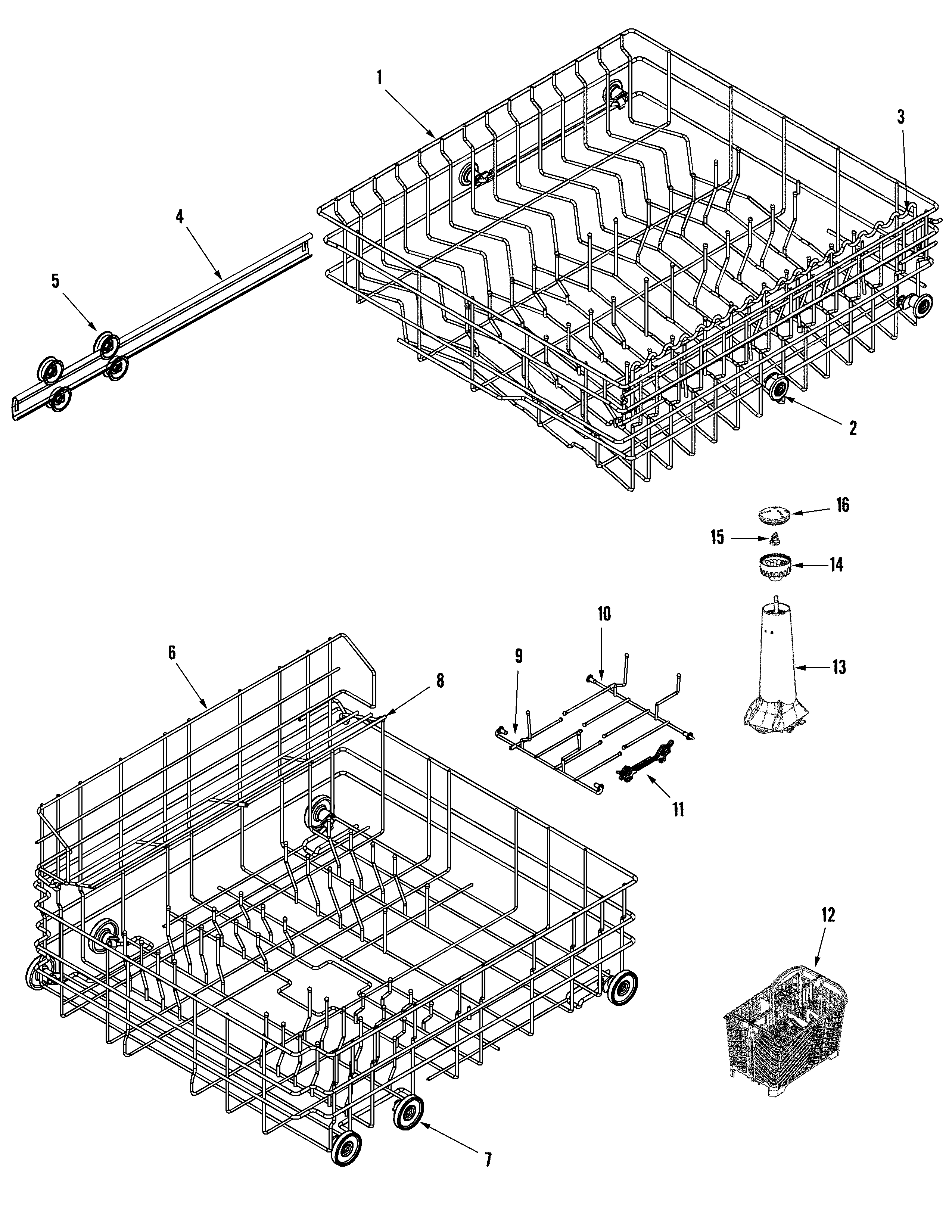 Maytag MDB6650AWQ track & rack assembly diagram