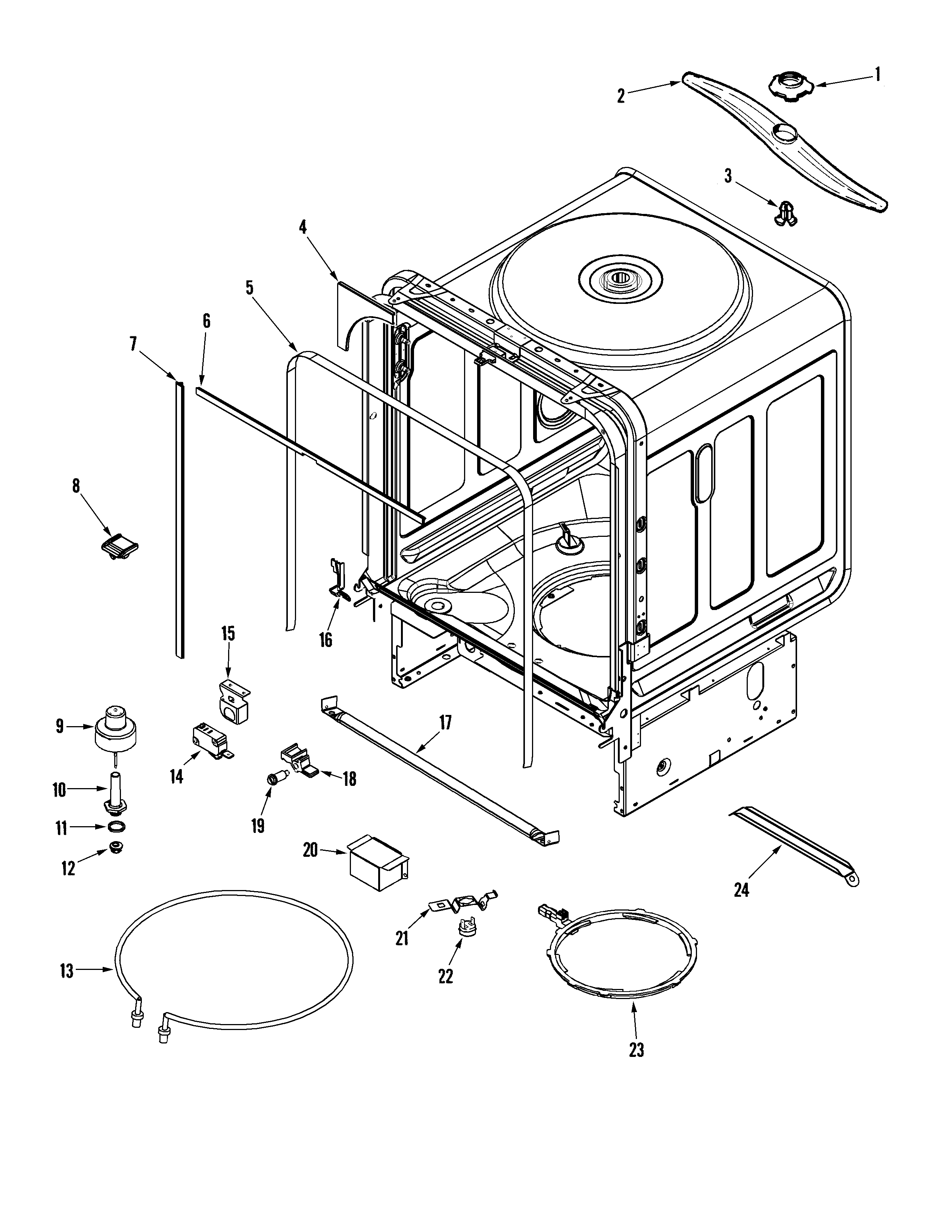 Maytag MDB6650AWQ inner tub diagram