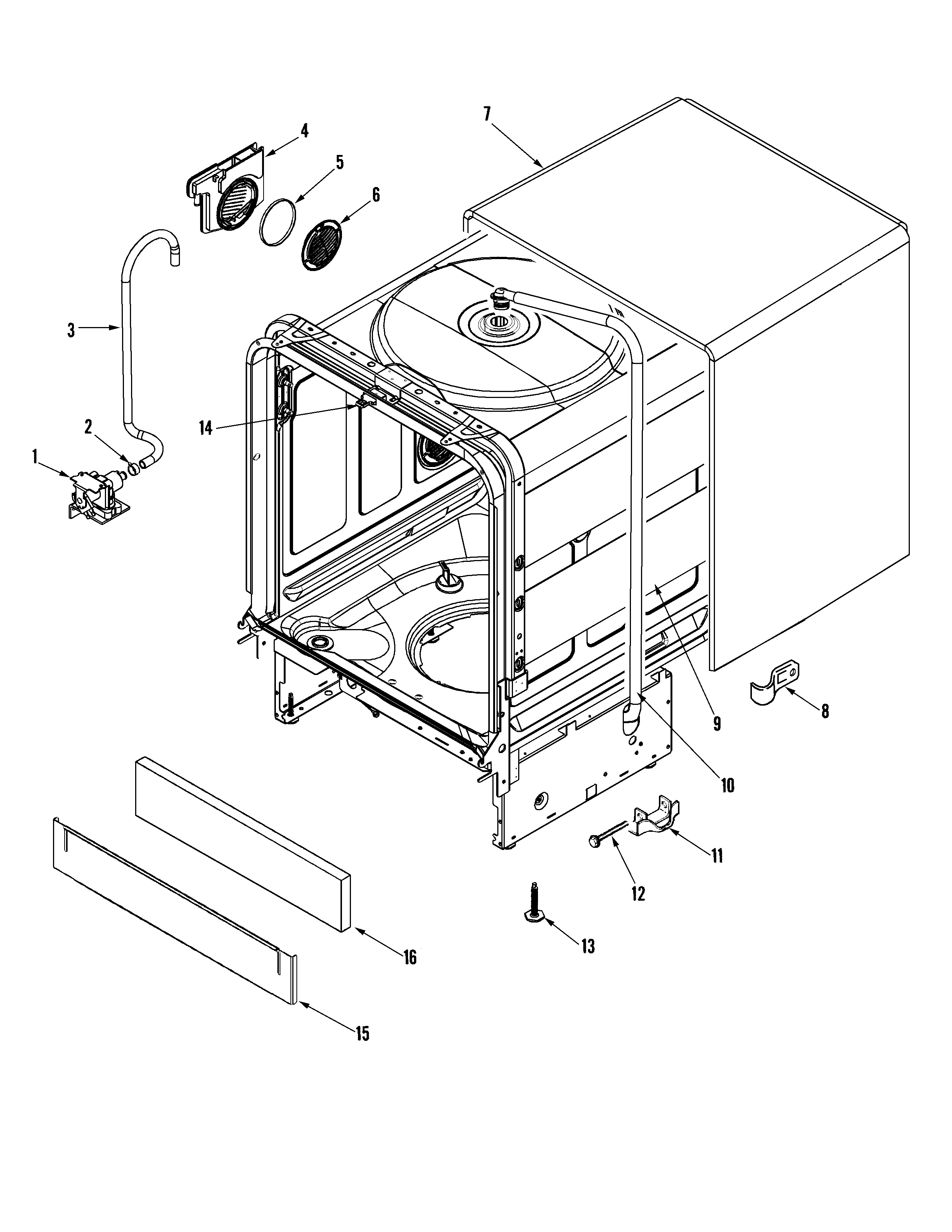 Maytag MDB6650AWQ outer tub diagram