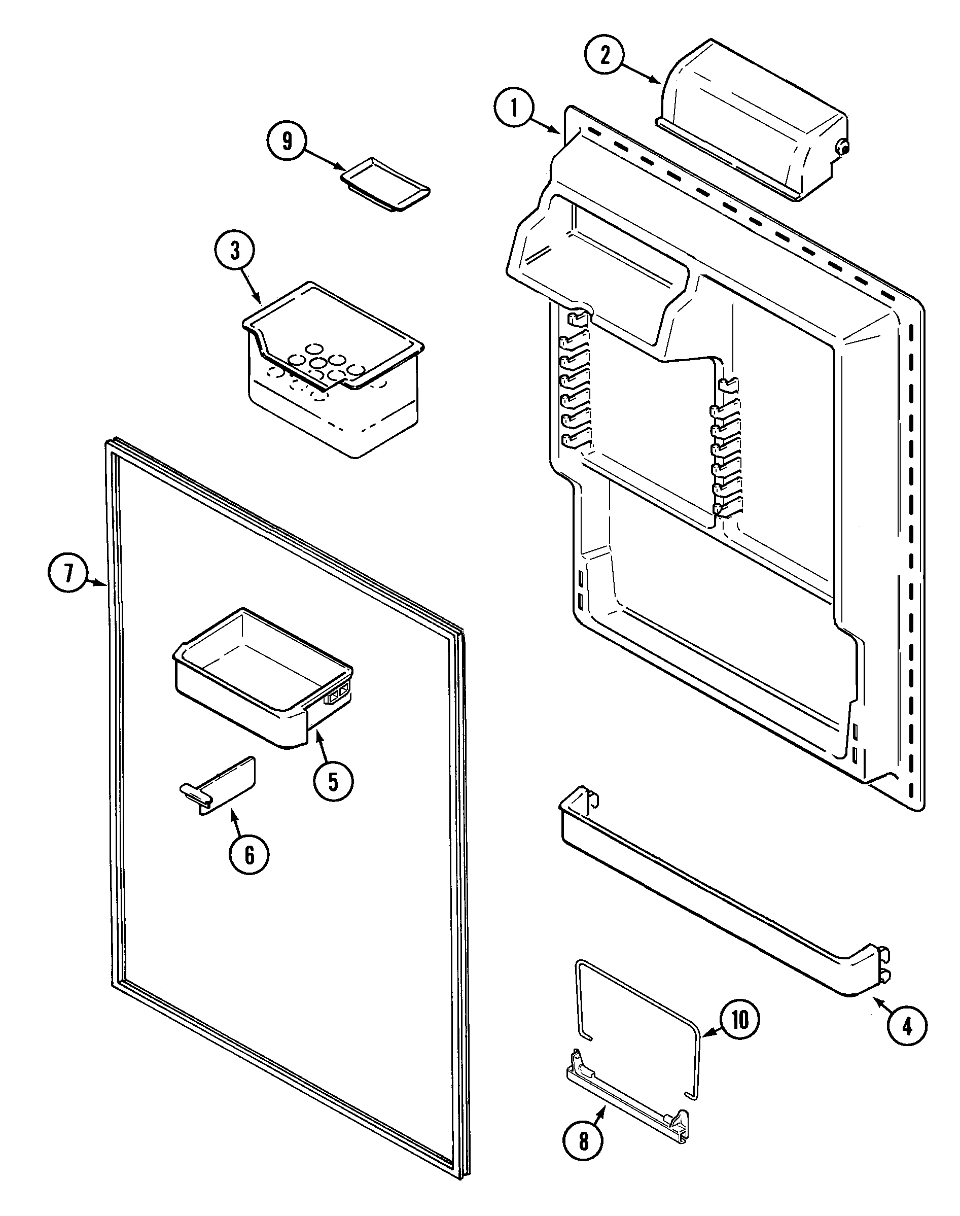 Maytag GT2127PEGW fresh food inner door diagram