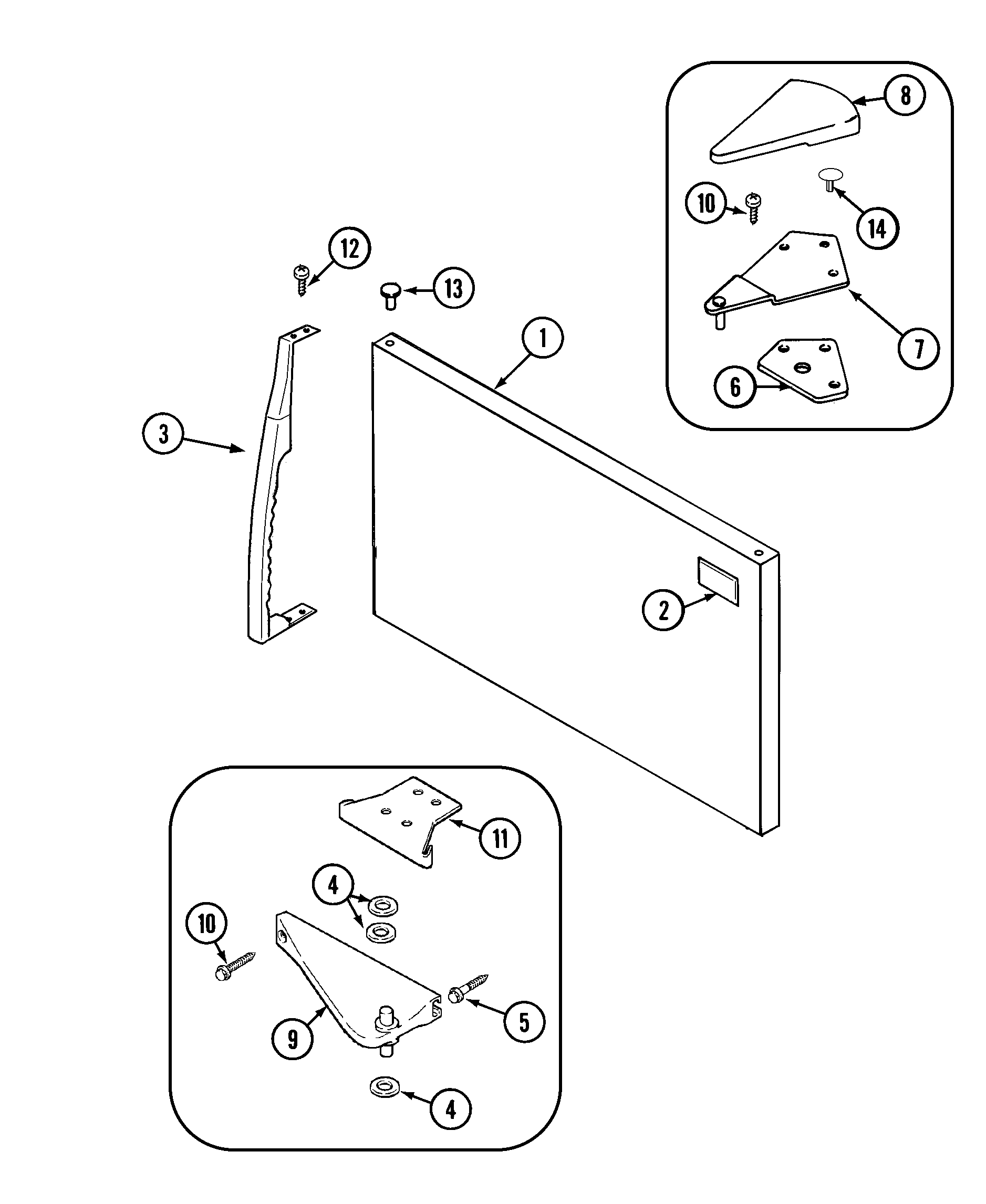 Maytag GT2127PEGW freezer outer door diagram