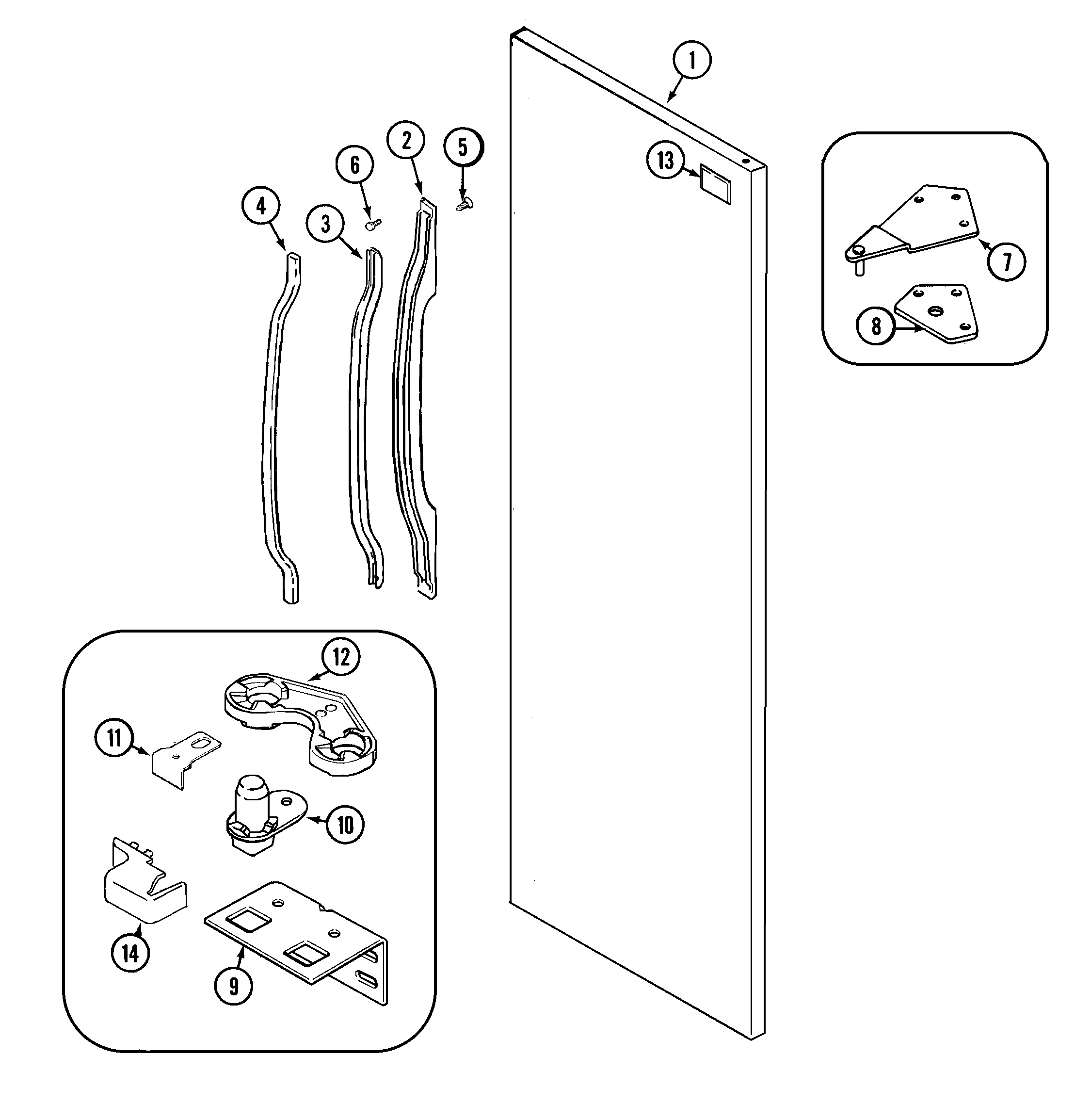Maytag GS2182NKGQ fresh food outer door diagram