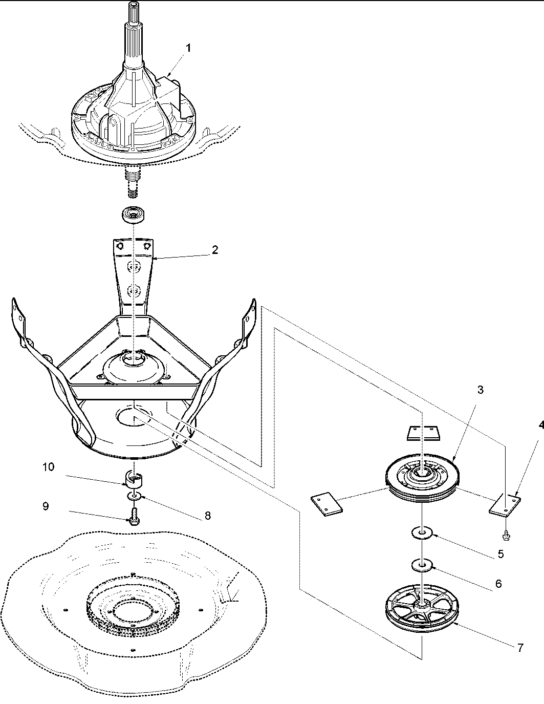 Amana ALW540RMC-PALW540RMC1 bearings, brake, and transmission diagram
