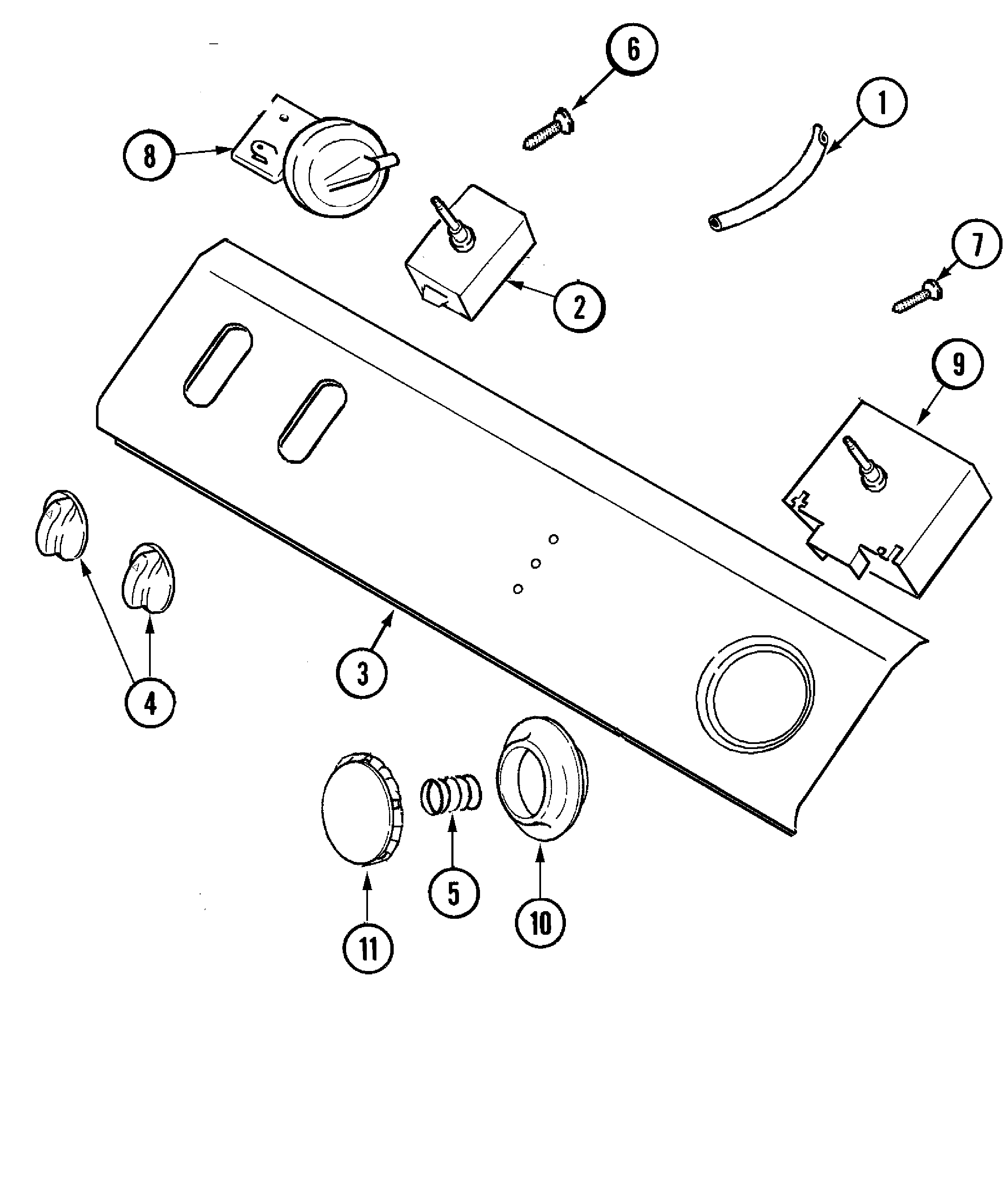 Maytag LAT2301AAE control panel diagram