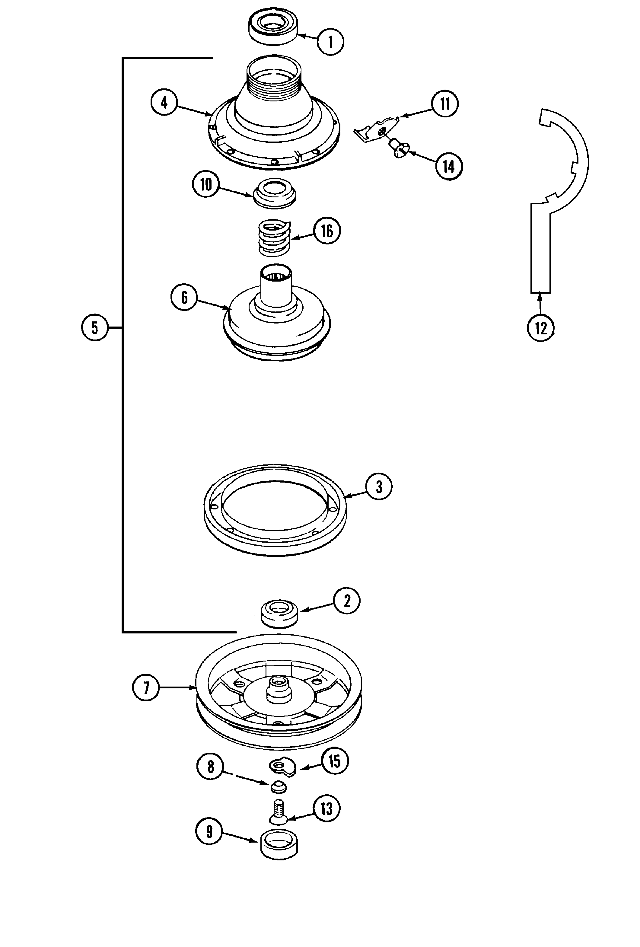 Maytag LAT2301AAE clutch & brake diagram