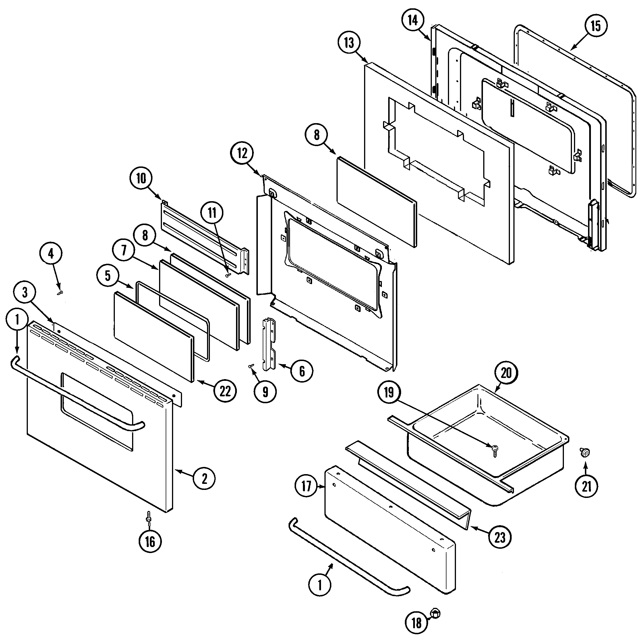 Magic Chef CGR3742CDC door/drawer (cdc) diagram