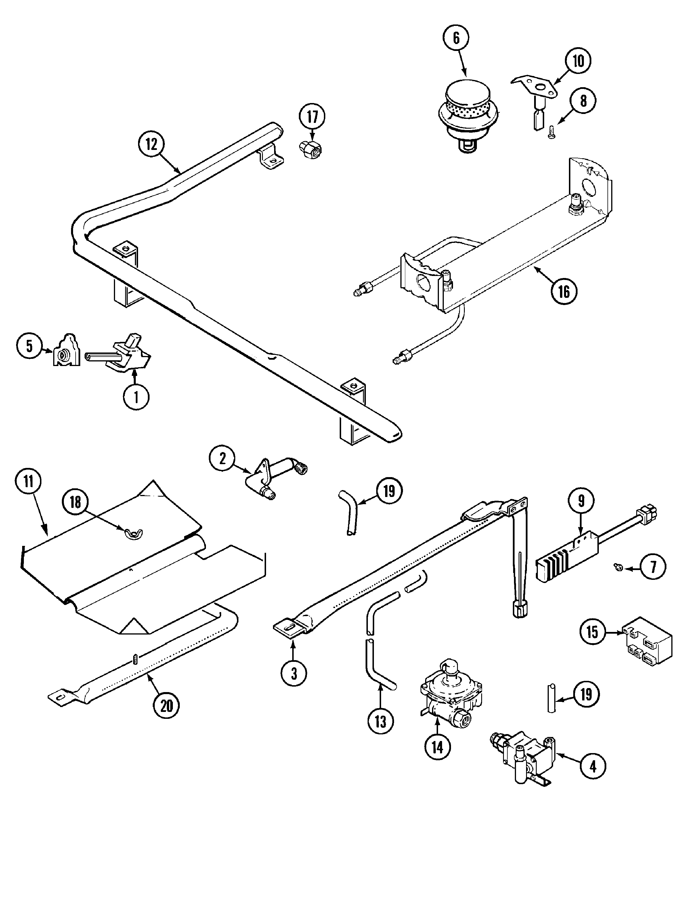 Magic Chef CGR3742CDC gas controls diagram