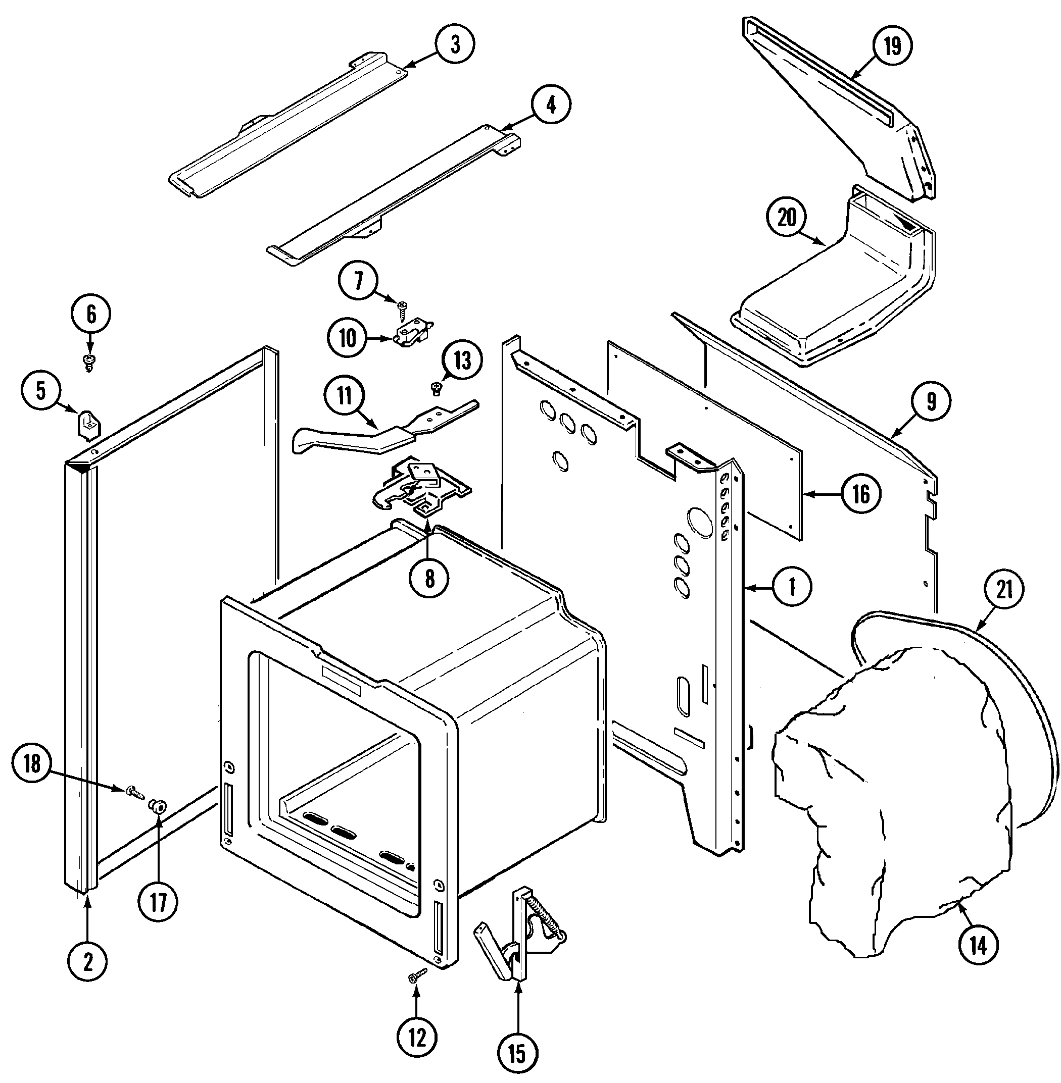 Magic Chef CGR3742CDT body diagram