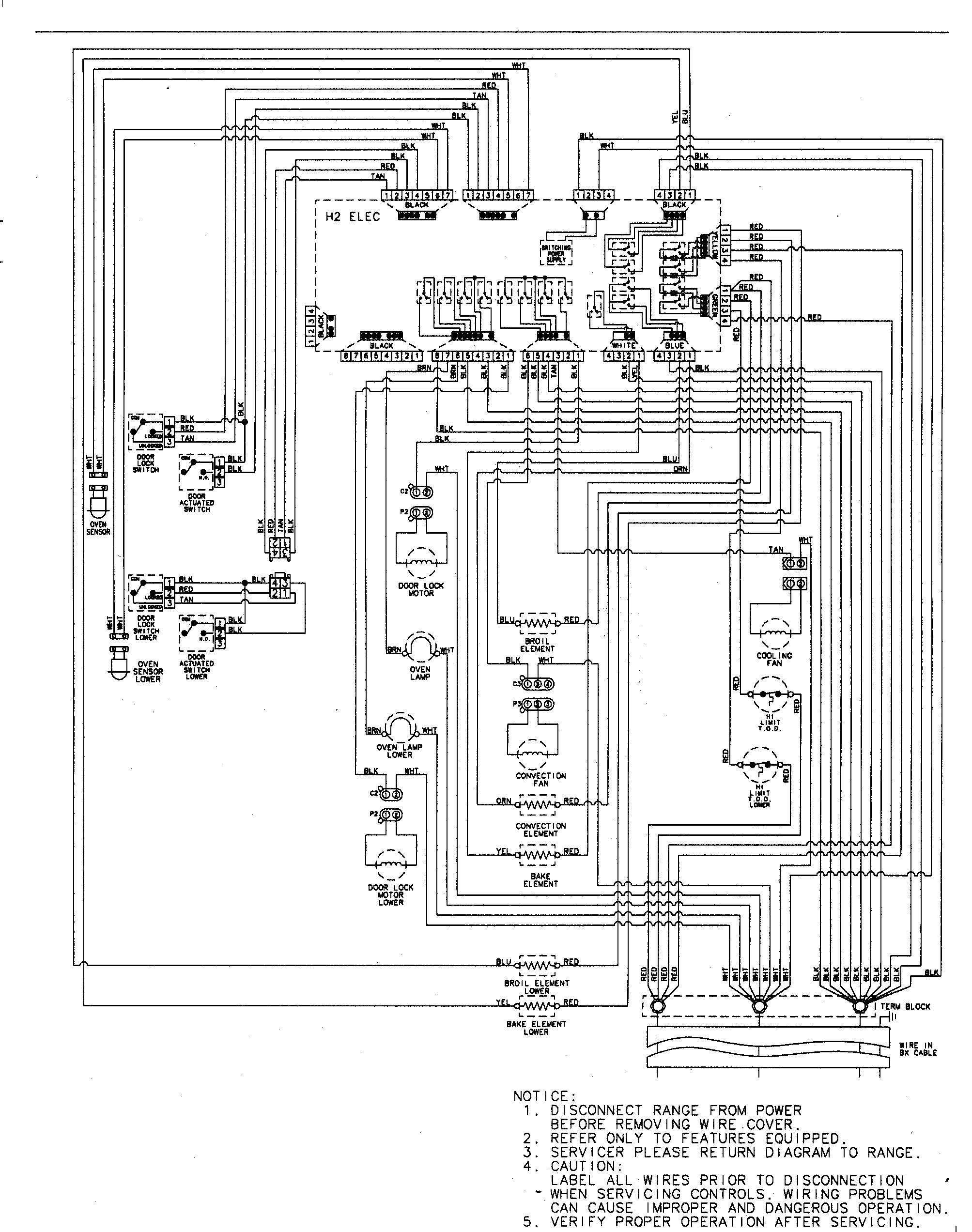 Jenn-Air JJW8230DDB wiring information diagram