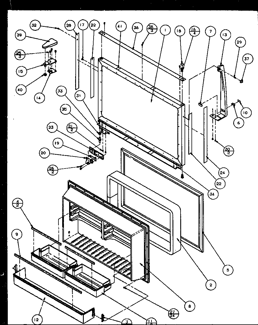 Amana TZ21Q2W-P1111713WW fz door (ebony) diagram