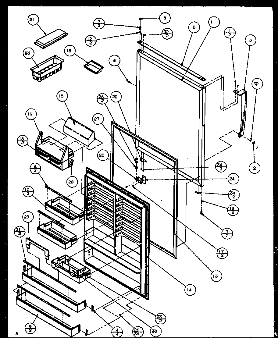 Amana TZ21Q2W-P1111713WW ref door (white diagram