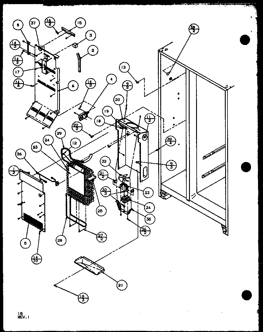 Amana 36538-P1121904WL fz evap and air handling diagram