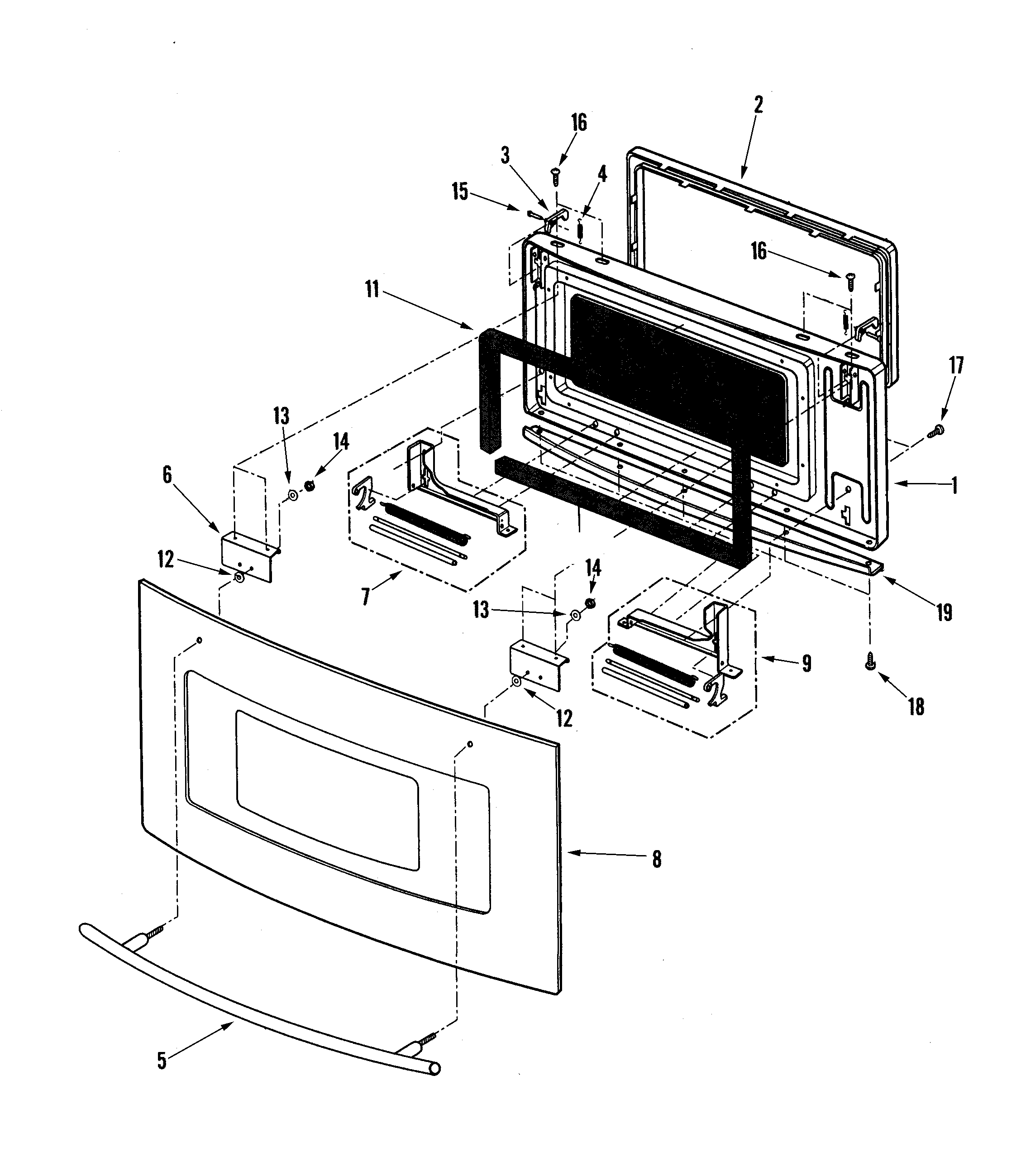 Jenn-Air JMC8127DDB door assembly diagram