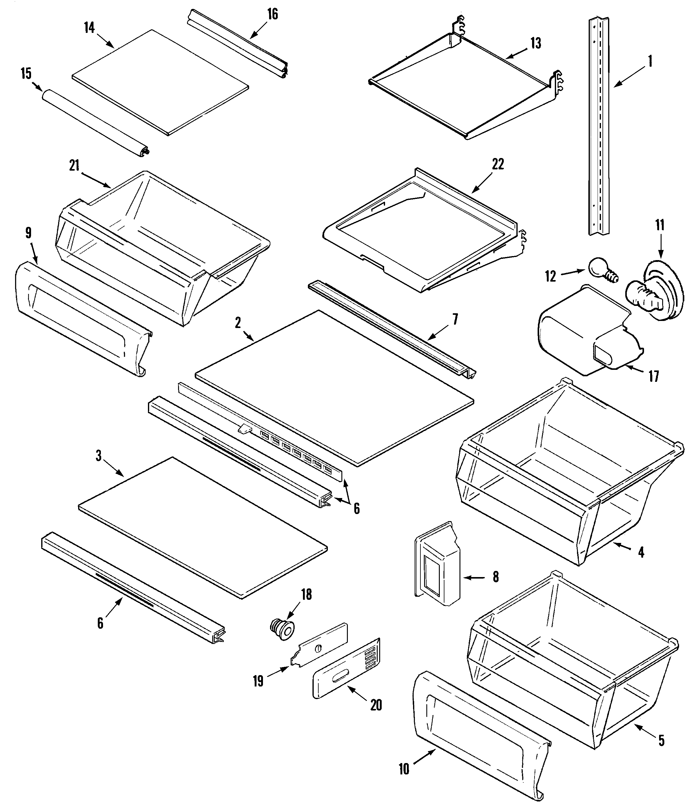 Maytag MSD2735GRQ shelves & accessories diagram