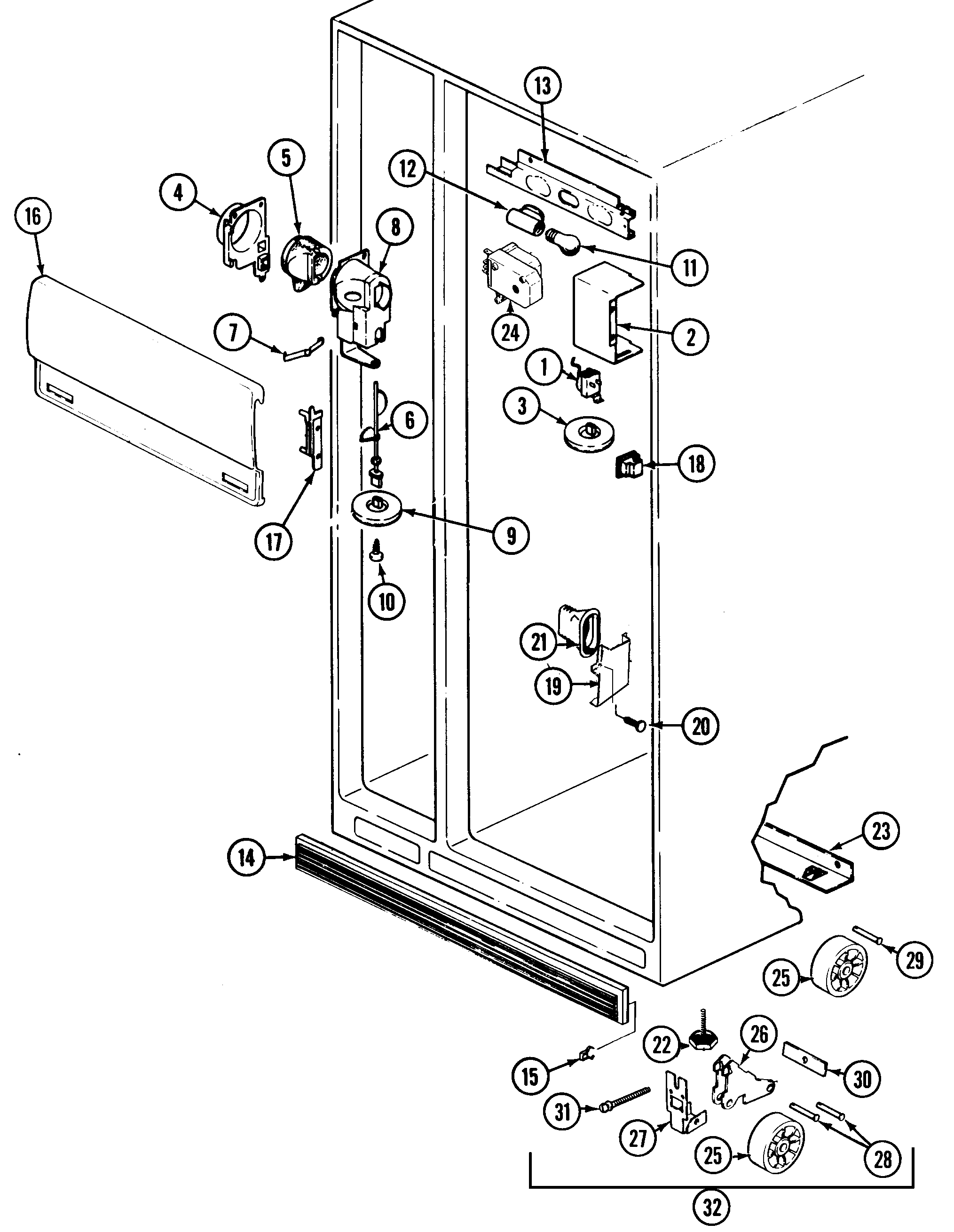 Admiral RSWA278AAM fresh food compartment diagram