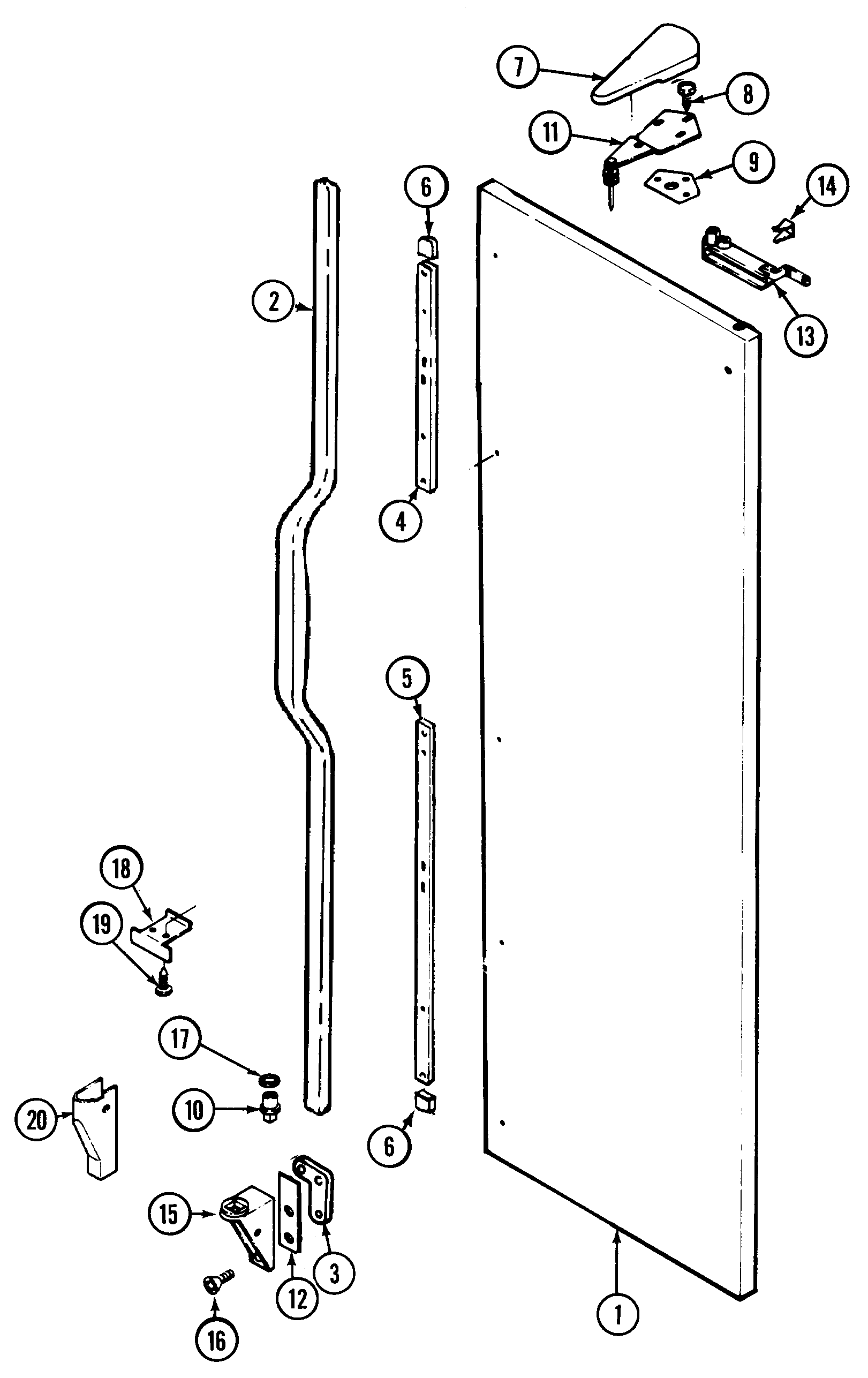 Admiral RSWA278AAM fresh food outer door diagram