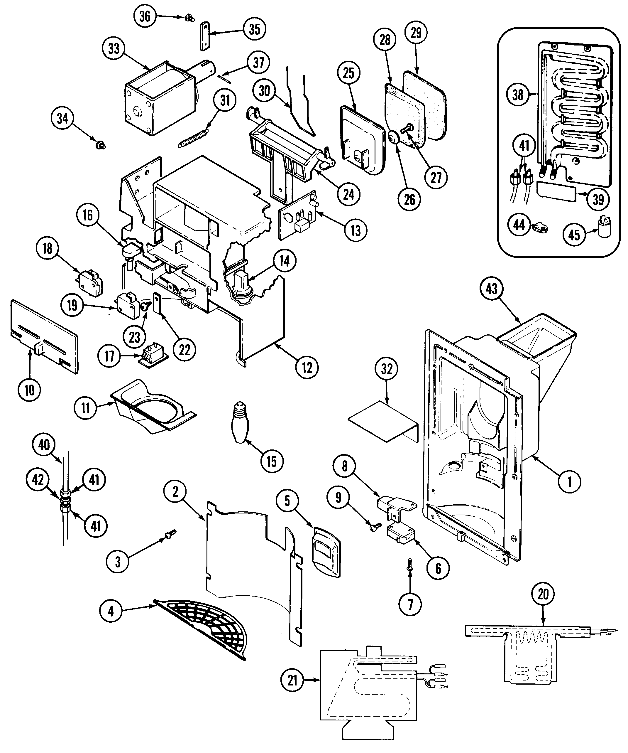 Admiral RSWA278AAM ice & water dispenser diagram