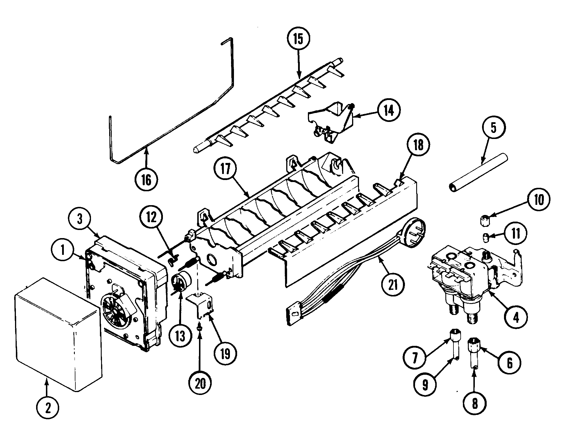 Admiral RSWA278AAM ice maker diagram
