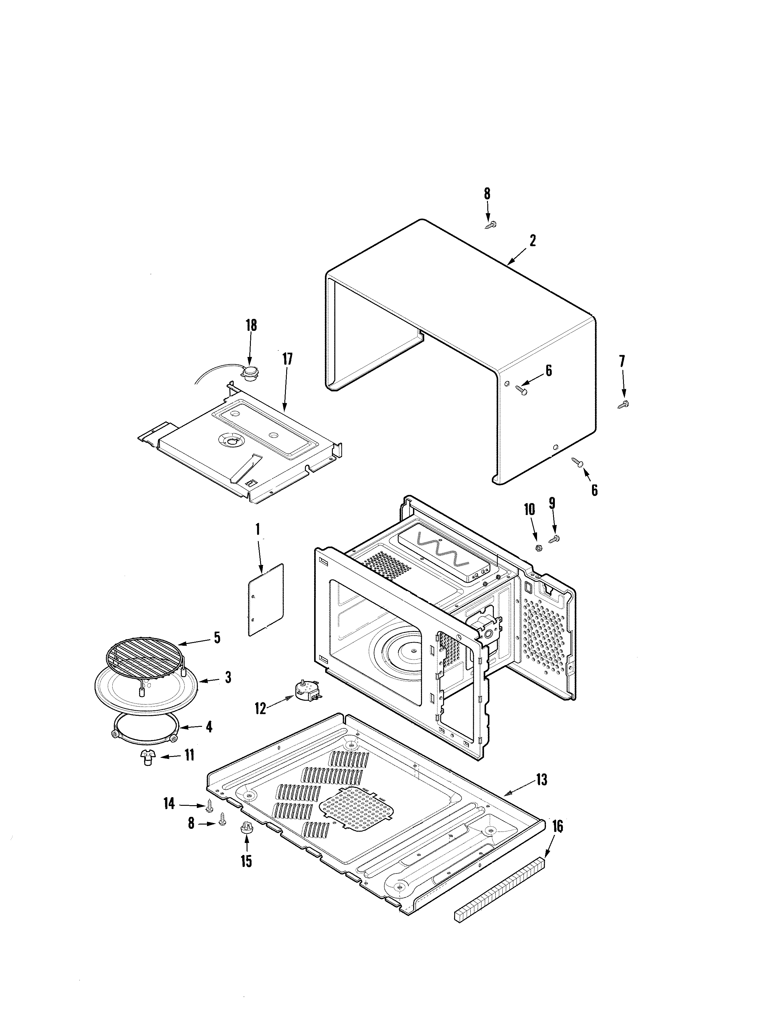 Jenn-Air JMC9158AAB base/cavity diagram