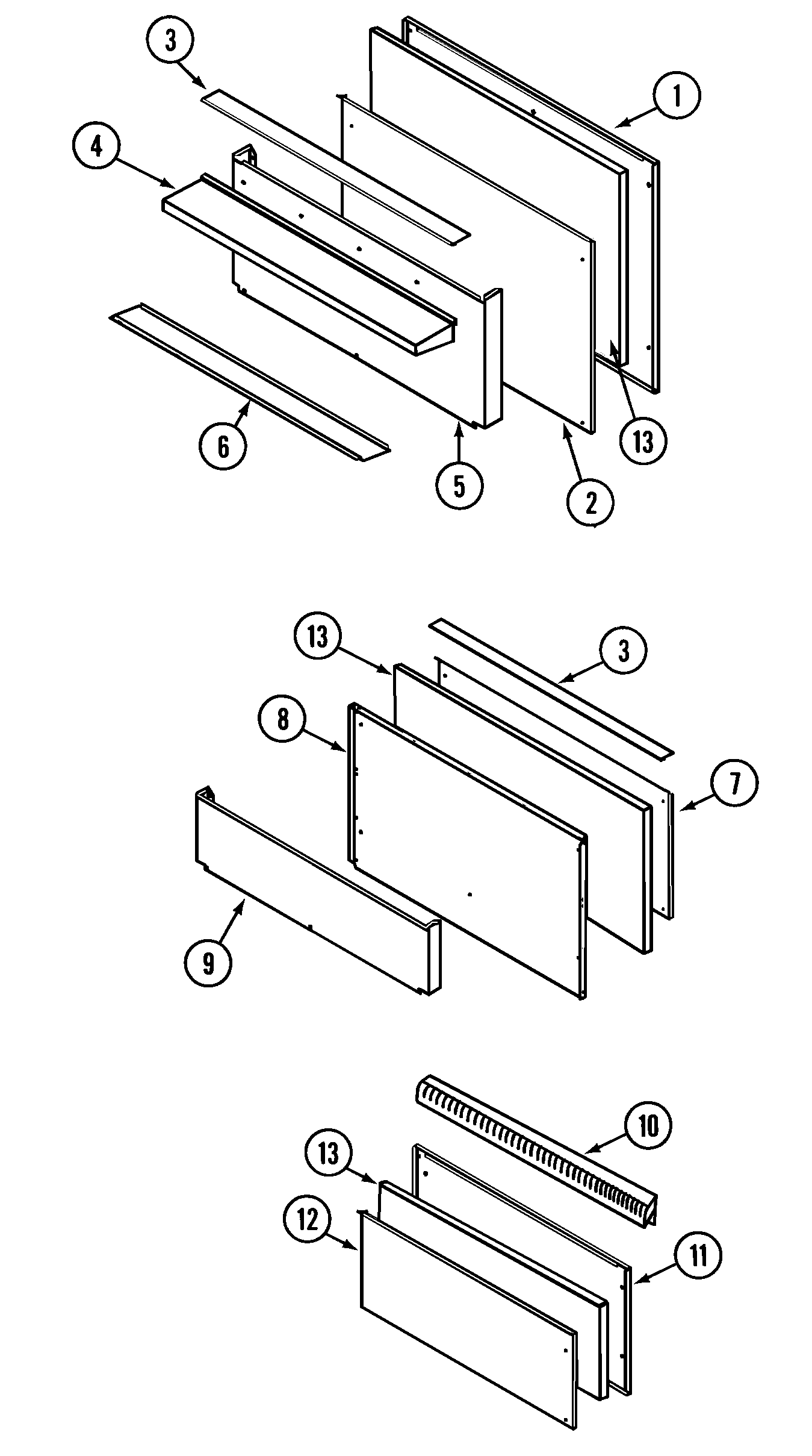 Jenn-Air PRG3601P backguard assembly diagram