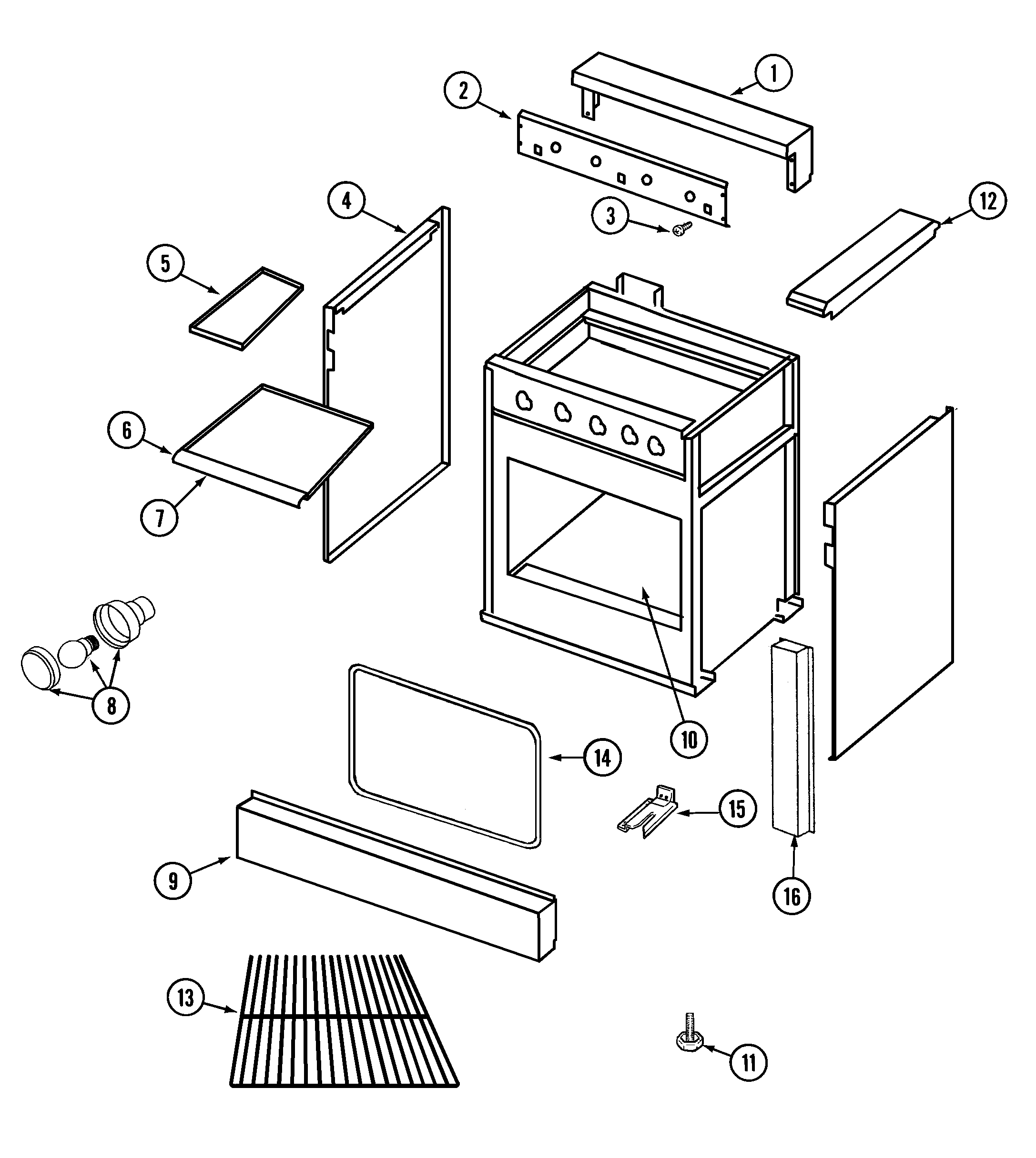 Jenn-Air PRG3601P body diagram