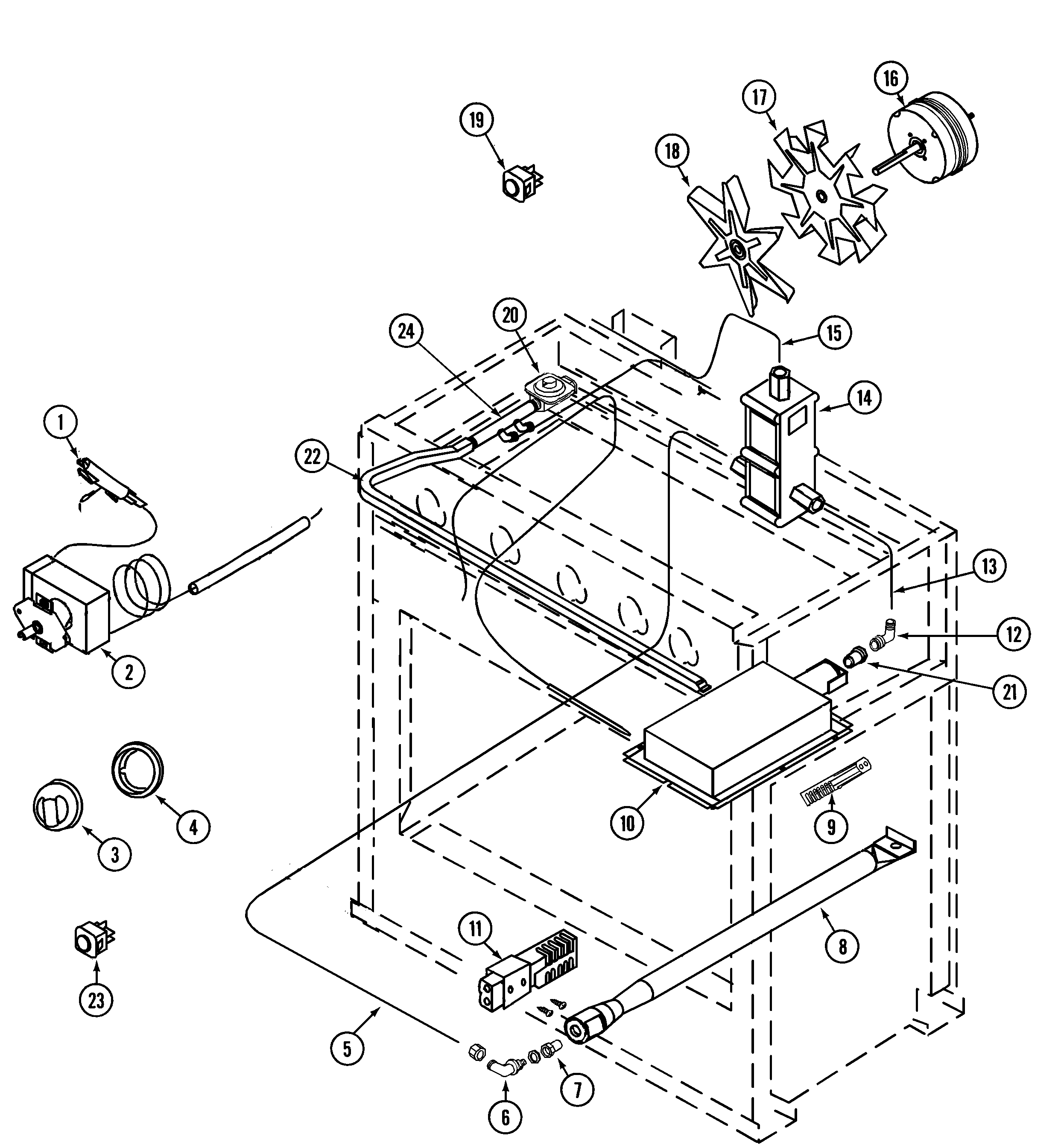 Jenn-Air PRG3601P oven controls diagram