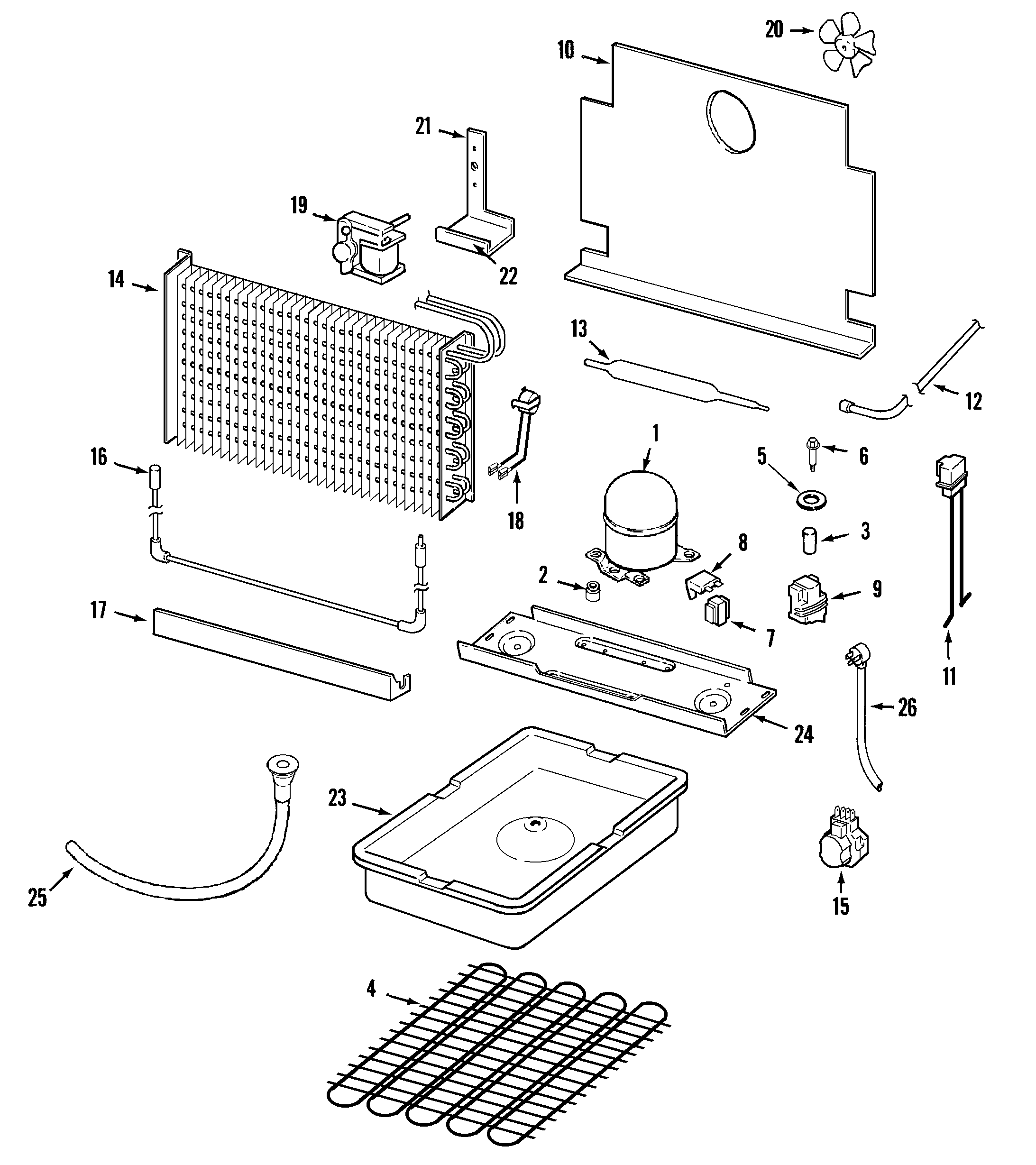 Maytag MQU1556AEW unit compartment & system diagram