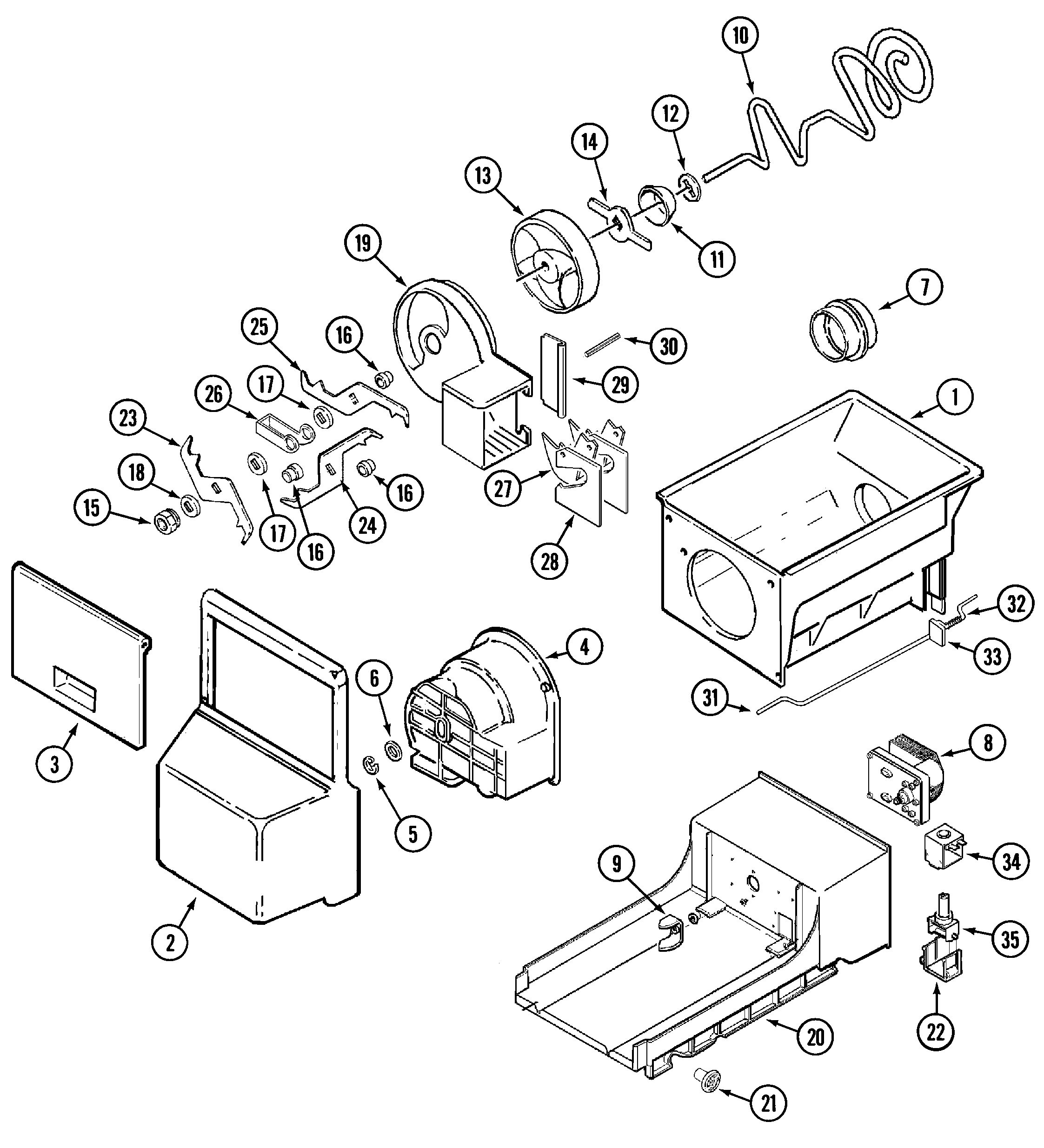Maytag GC2228EED9 ice bin (rev 10) diagram