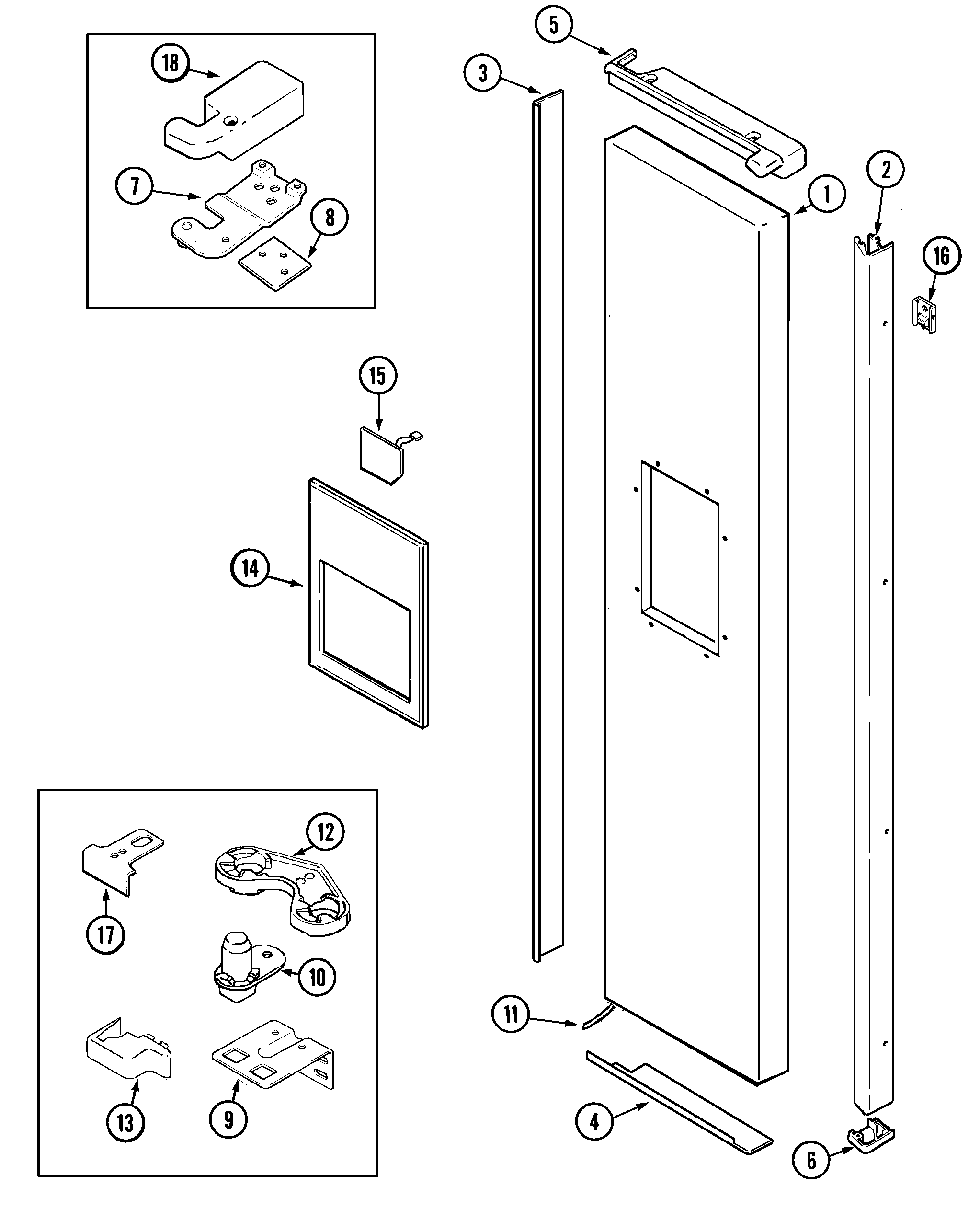 Maytag GC2228EED9 freezer outer door (gc2228eed3/5/9) diagram