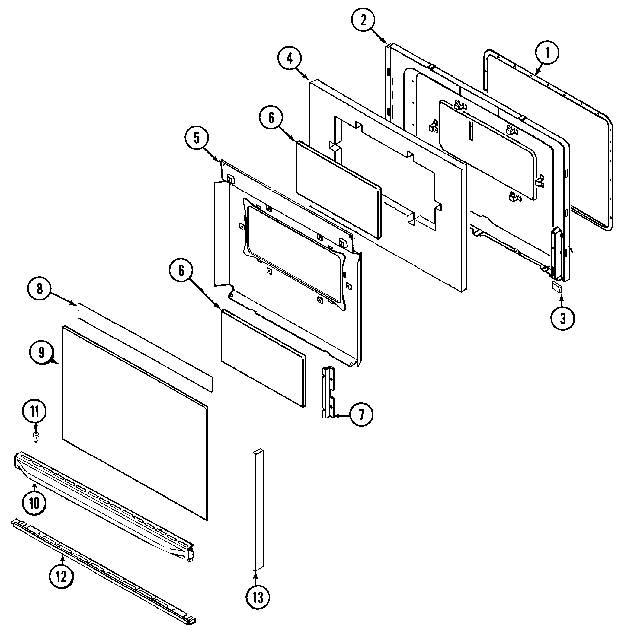 Magic Chef CEP3540AAQ door diagram